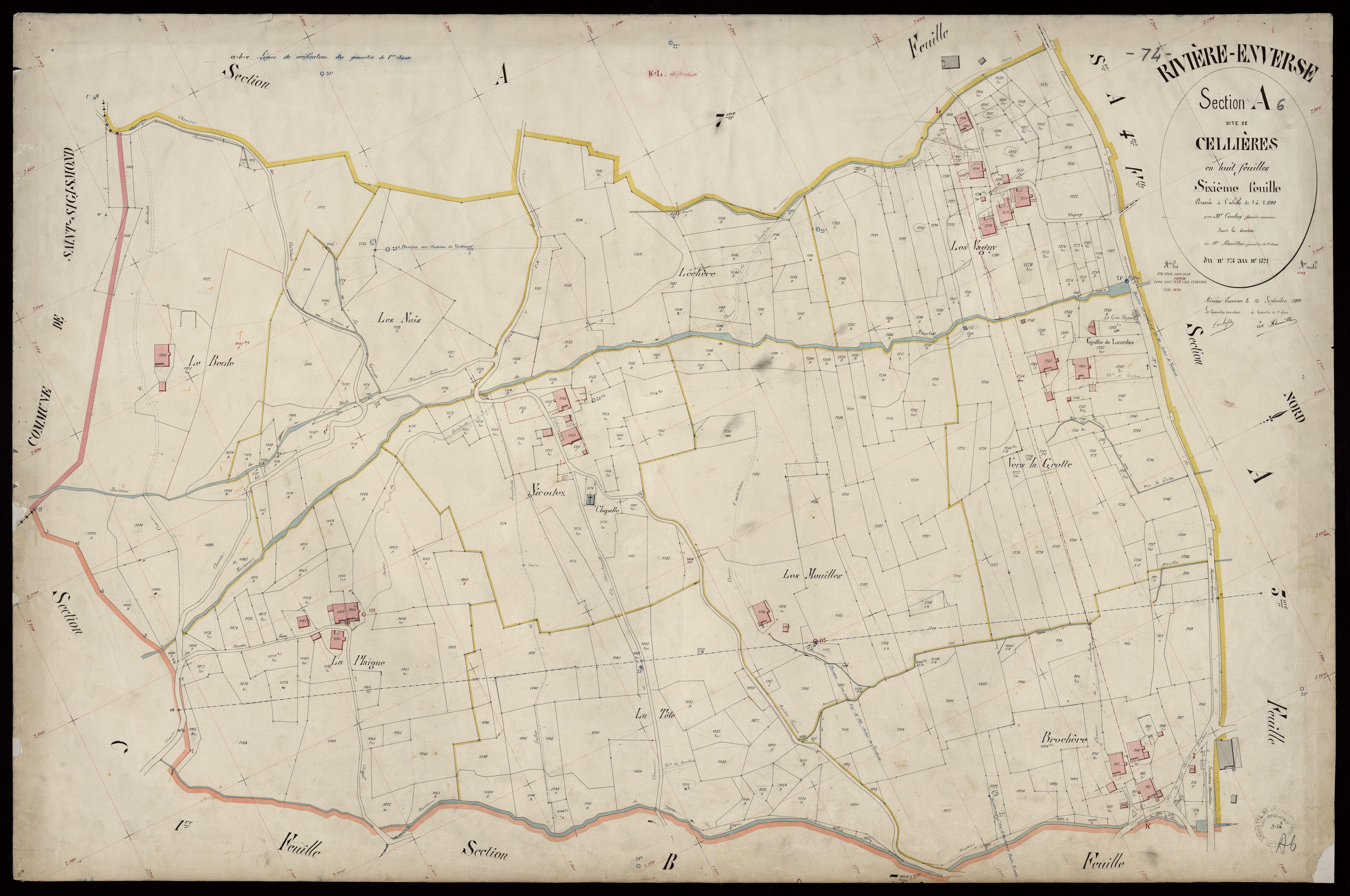 3 P 3 7138 - Feuille n° 7, parcelles n° 1322 à 1513 - 15 septembre 1901