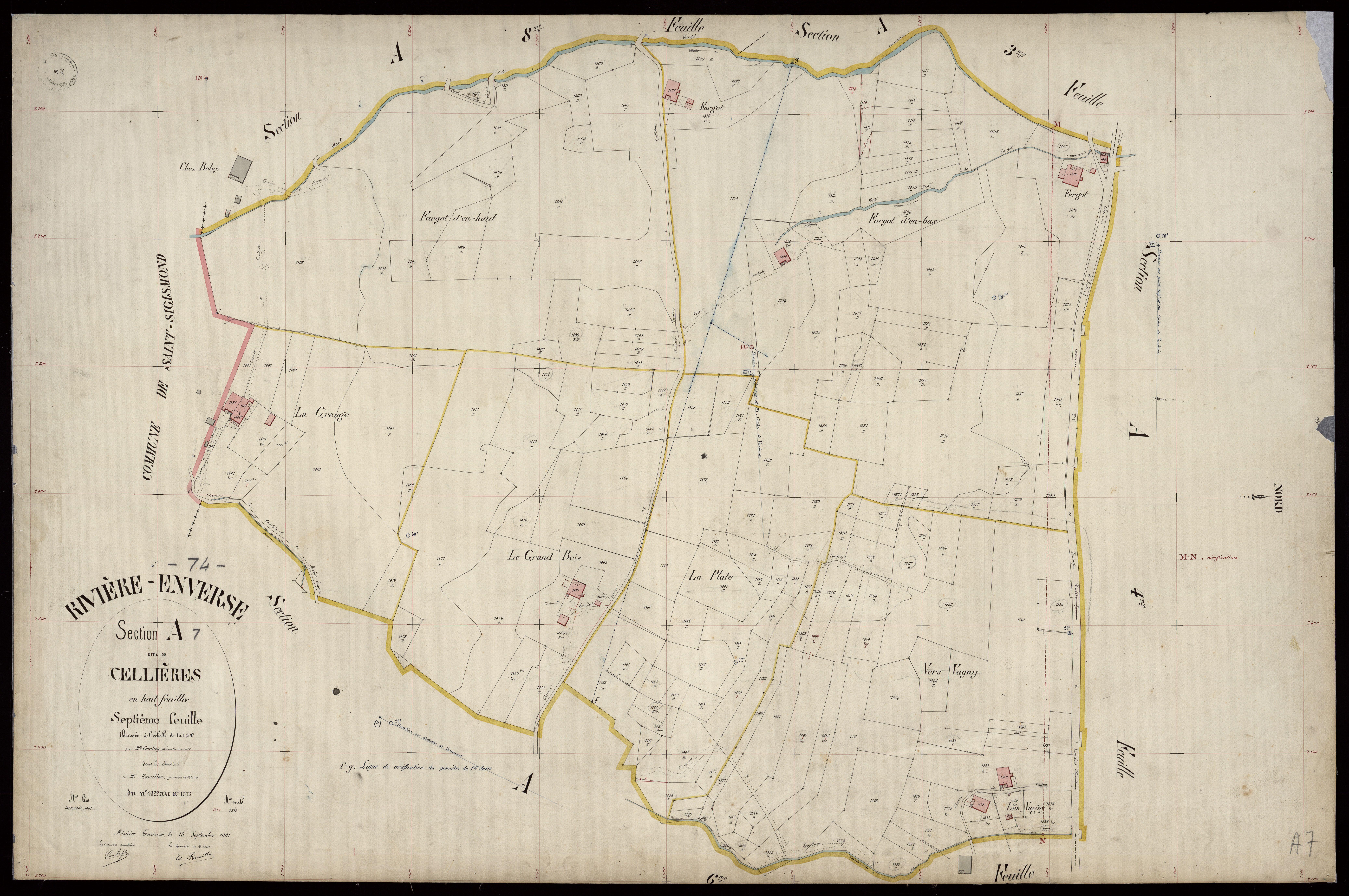 3 P 3 7139 - Feuille n° 8, parcelles n° 1514 à 1724 - 15 septembre 1901