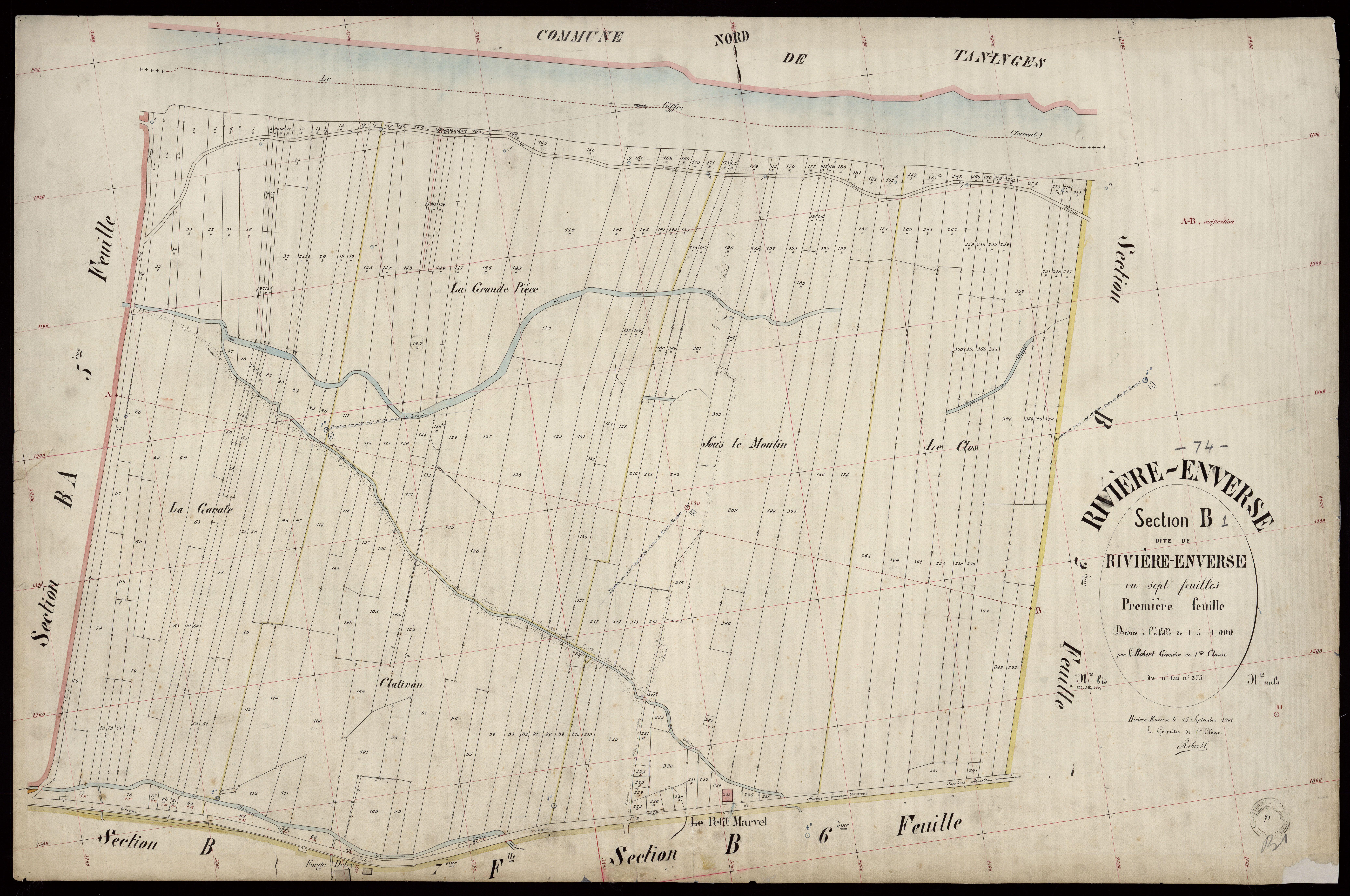 3 P 3 7141 - Feuille n° 2, parcelles n° 276 à 461 - 15 septembre 1901