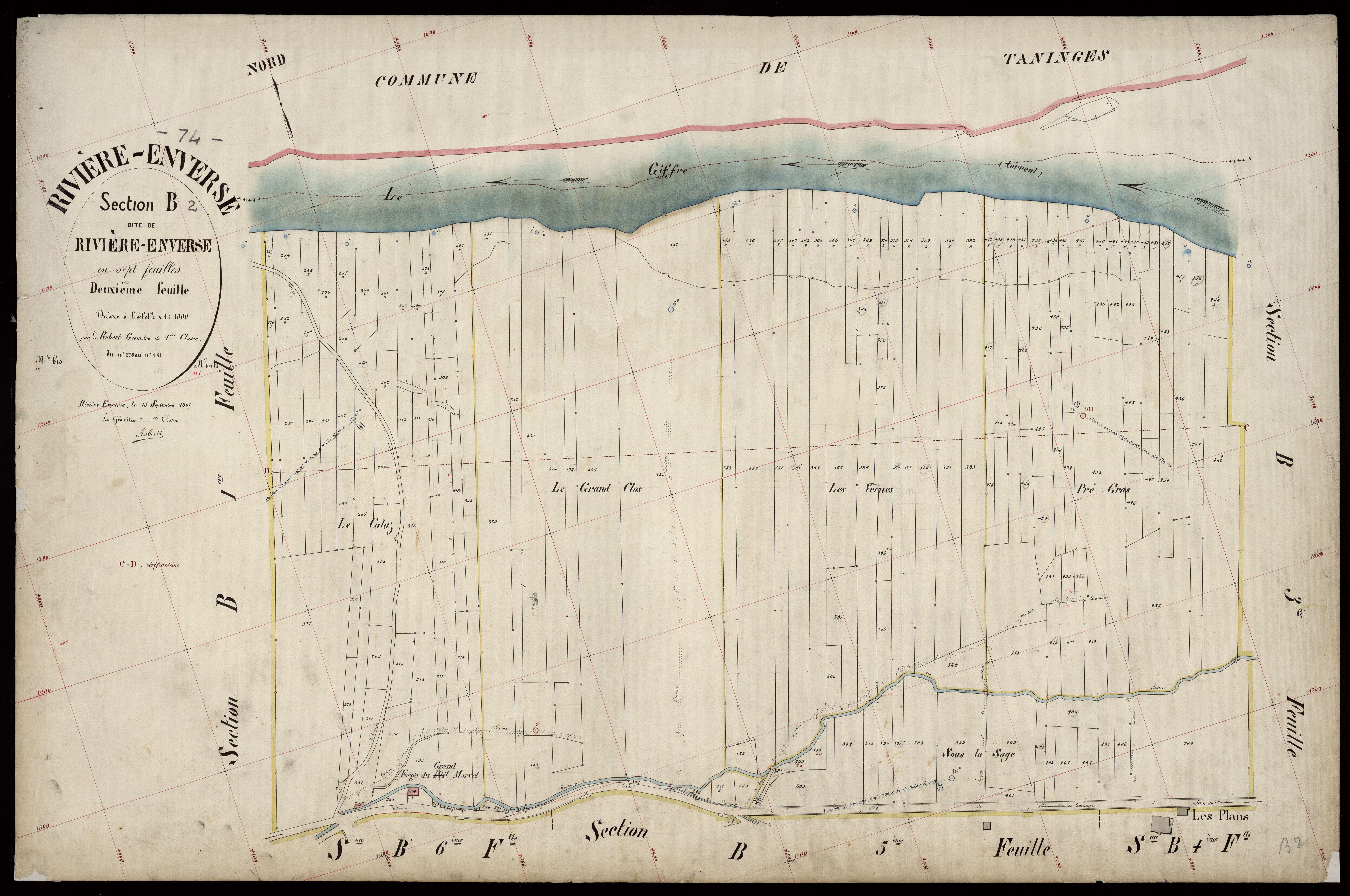 3 P 3 7142 - Feuille n° 3, parcelles n° 462 à 593 - 15 septembre 1901