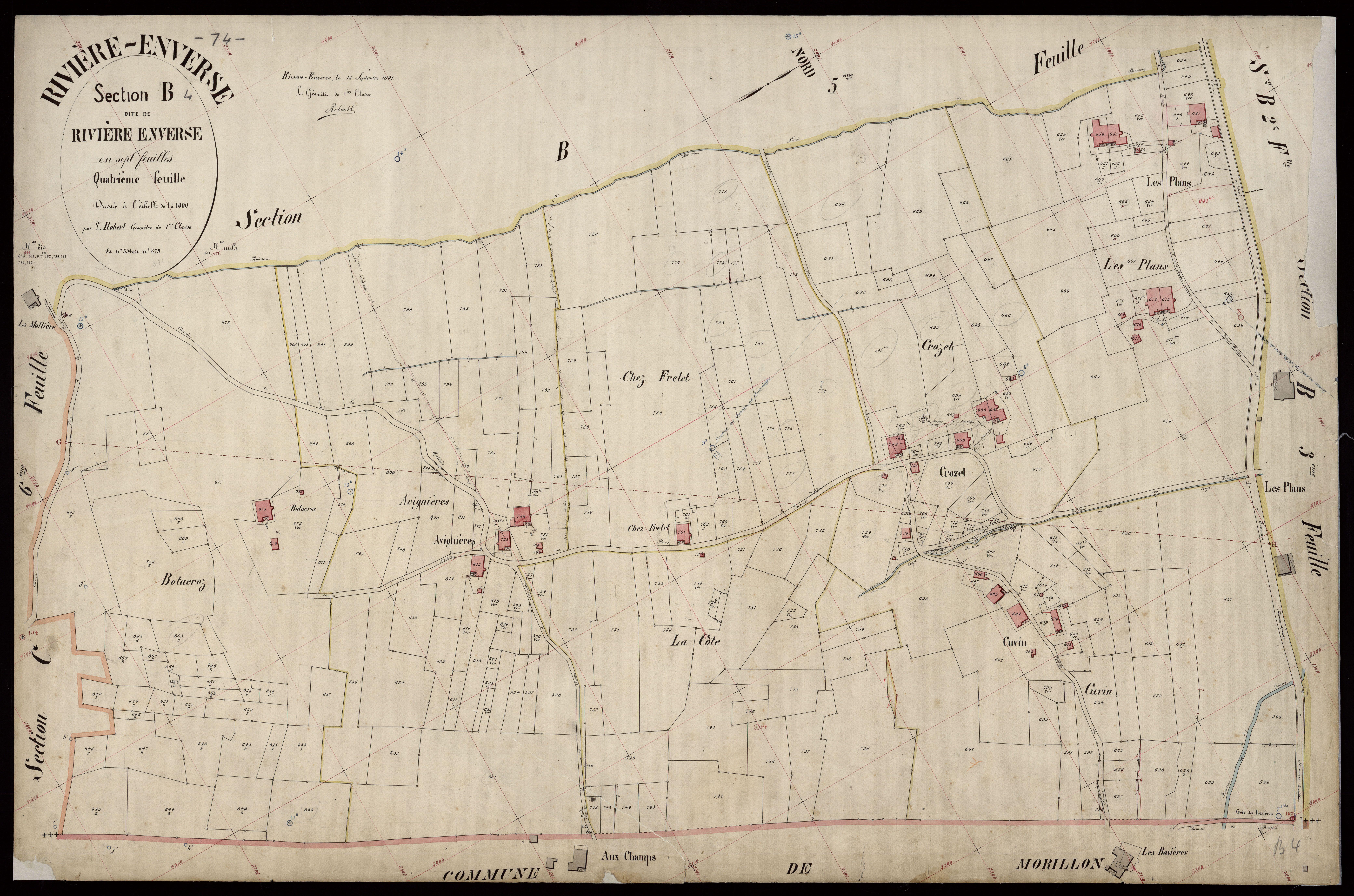3 P 3 7144 - Feuille n° 5, parcelles n° 880 à 1150 - 15 septembre 1901