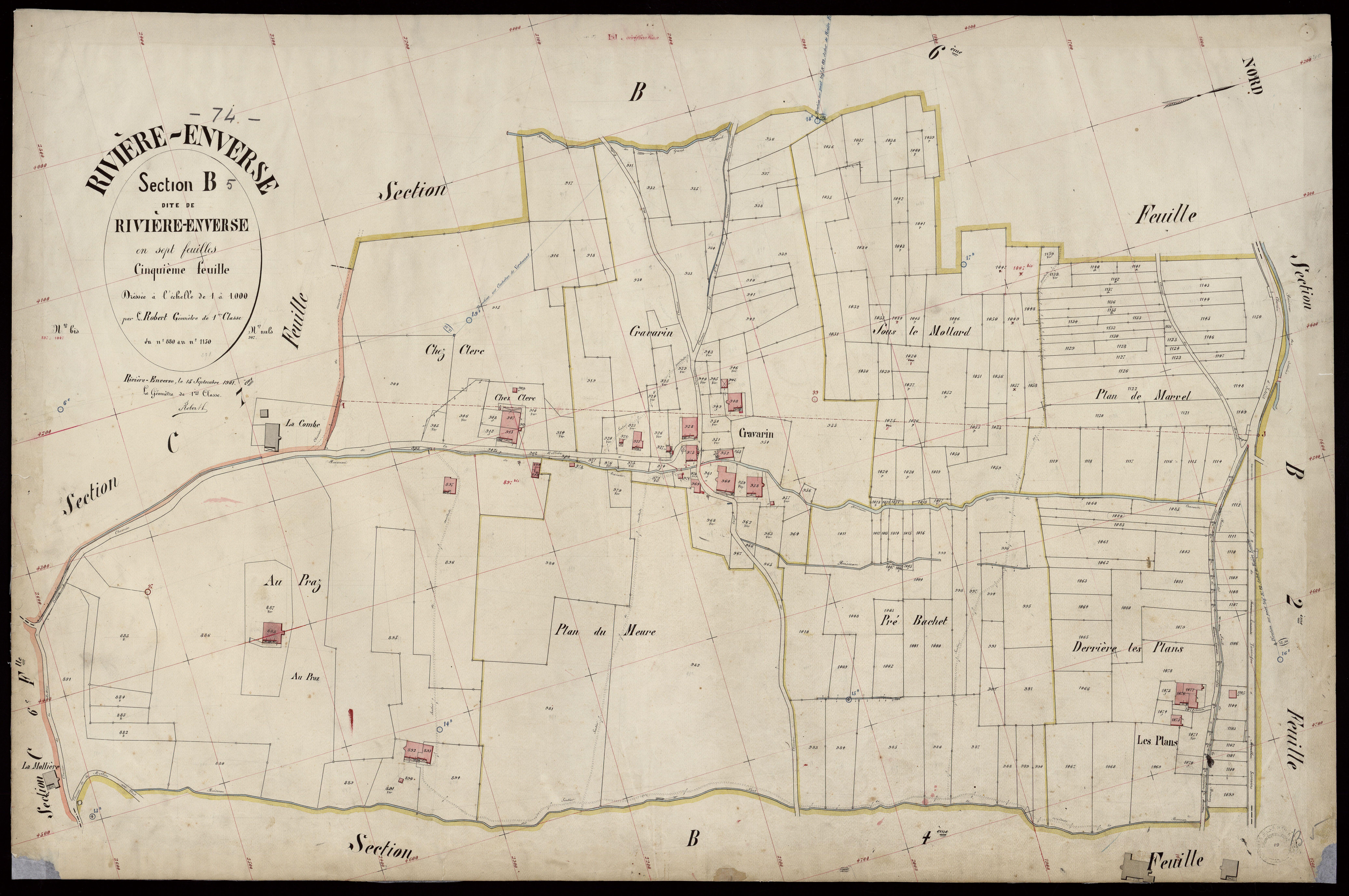 3 P 3 7145 - Feuille n° 6, parcelles n° 1151 à 1549 - 15 septembre 1901