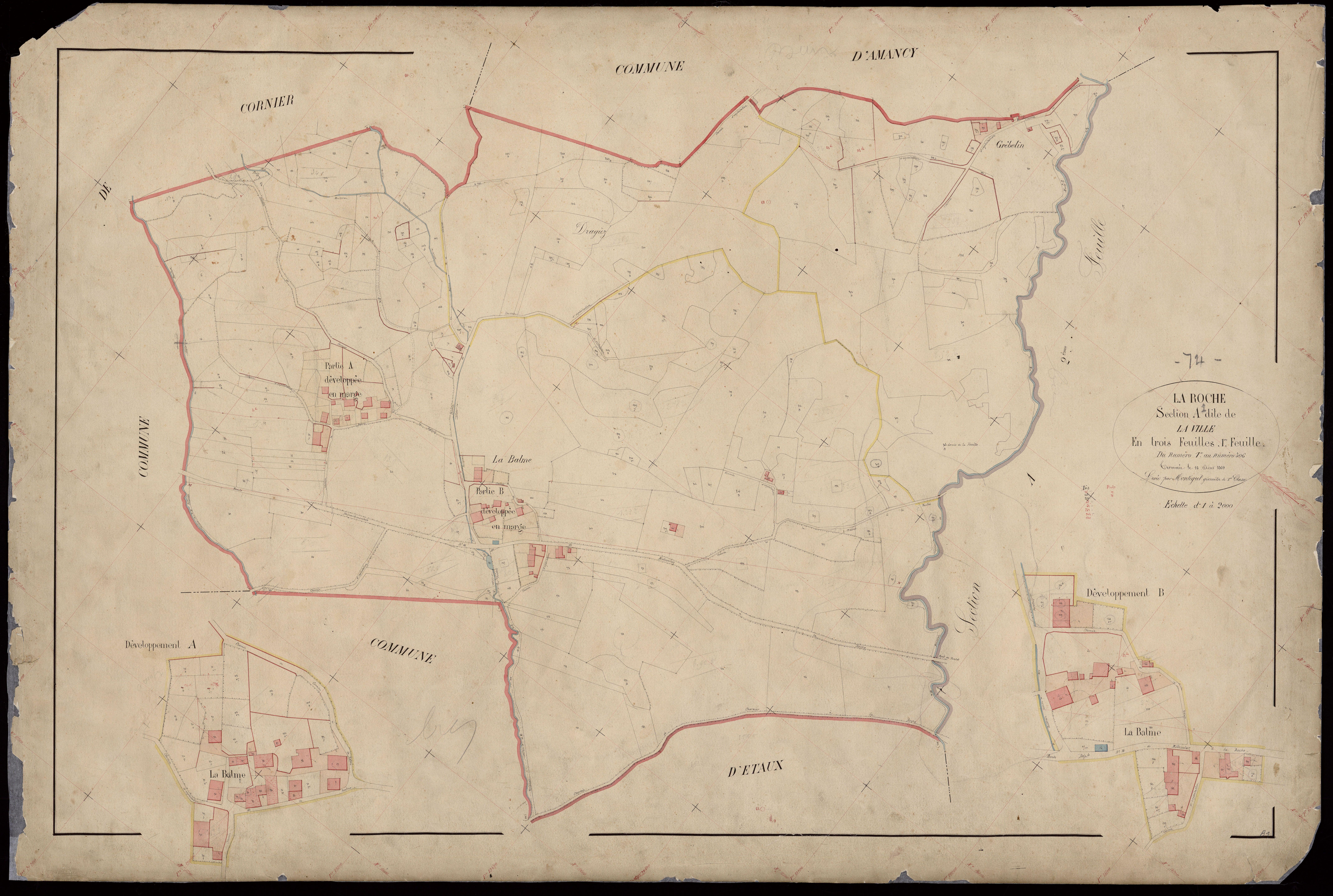 3 P 3 7170 - Feuille n° 2, parcelles n° 307 à 729 - 15 août 1869