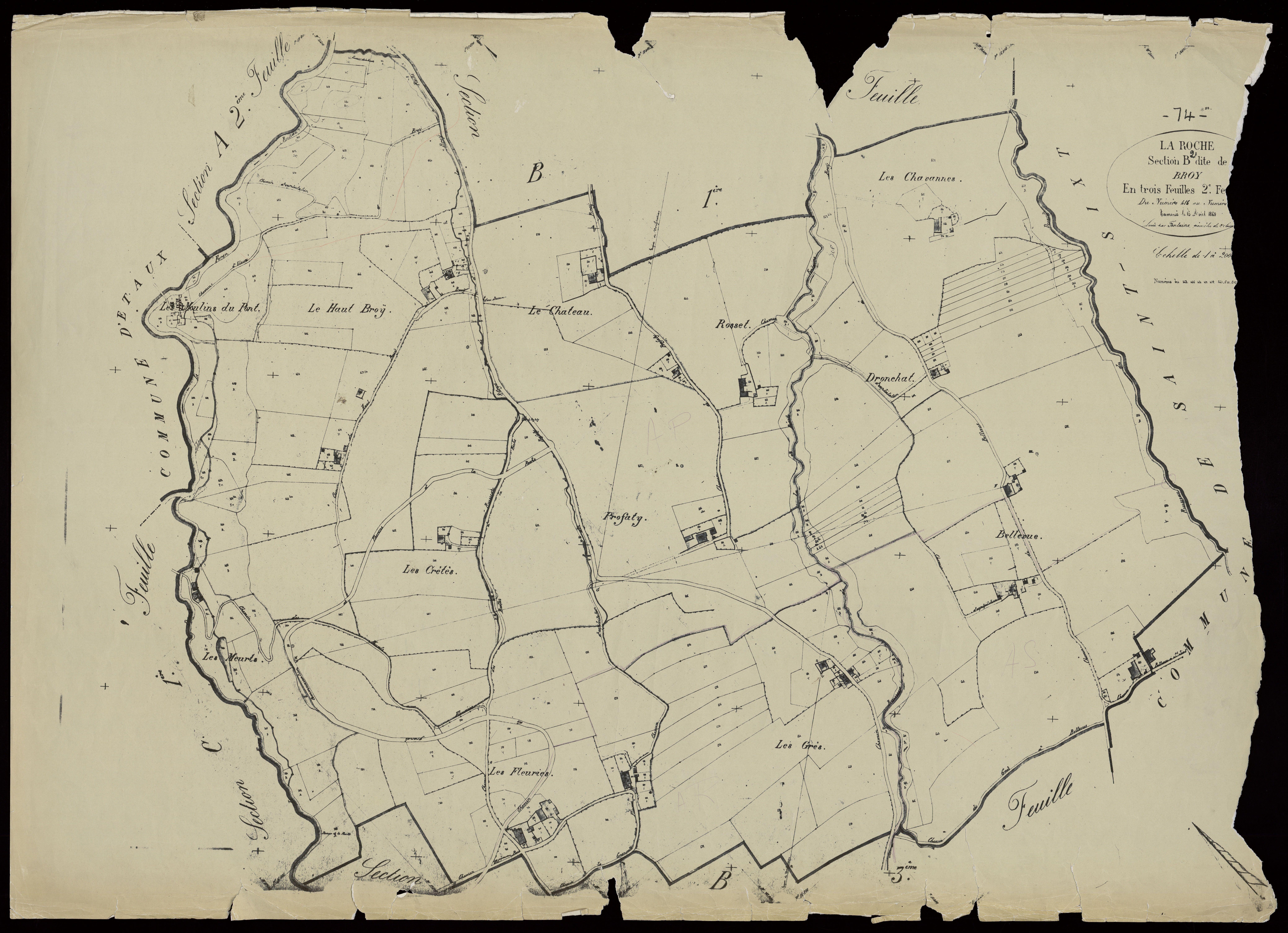 3 P 3 7174 - Feuille n° 3, parcelles n° 756 à 965 - 15 août 1869