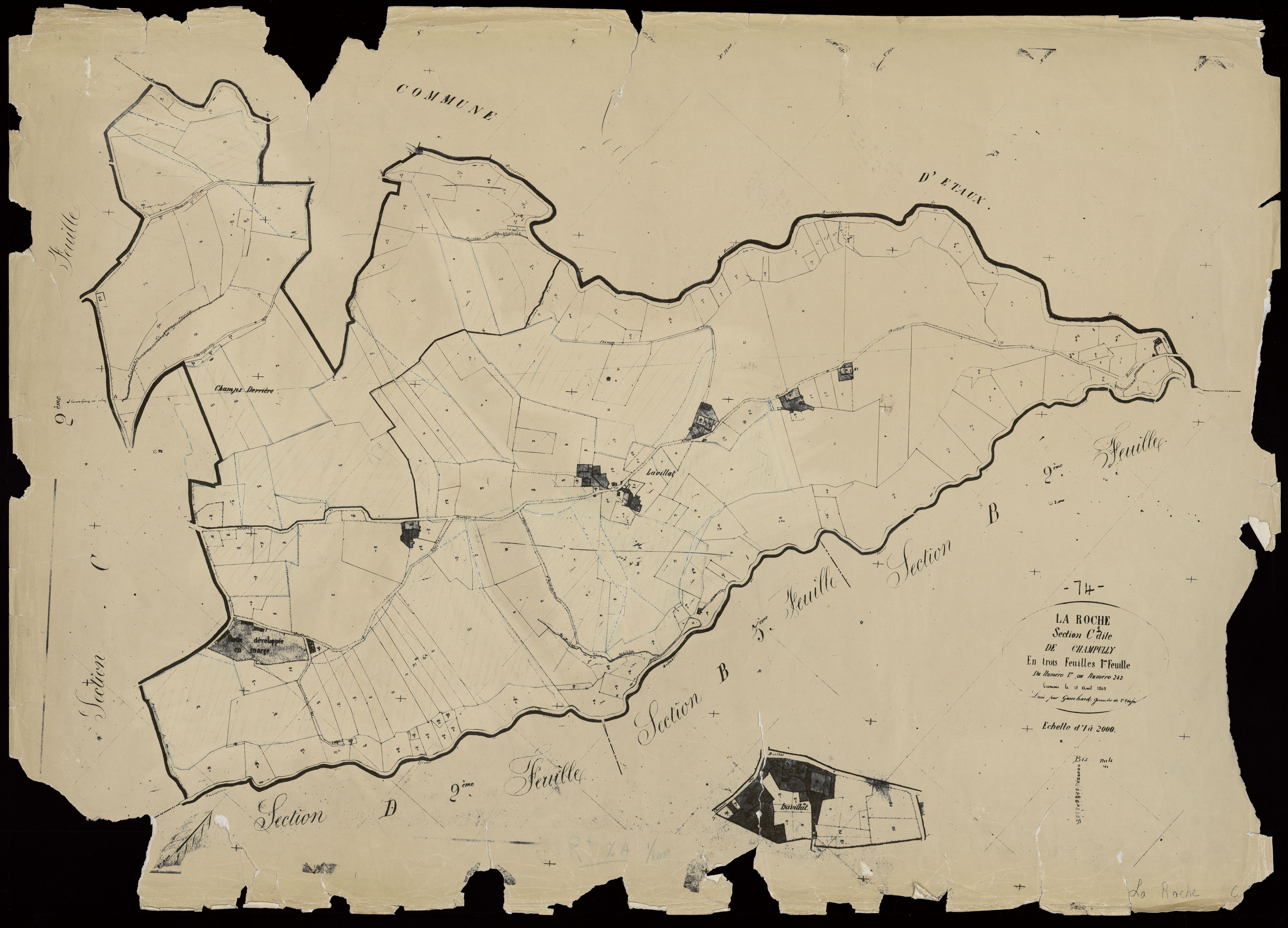 3 P 3 7176 - Feuille n° 2, parcelles n° 243 à 546 - 15 août 1869