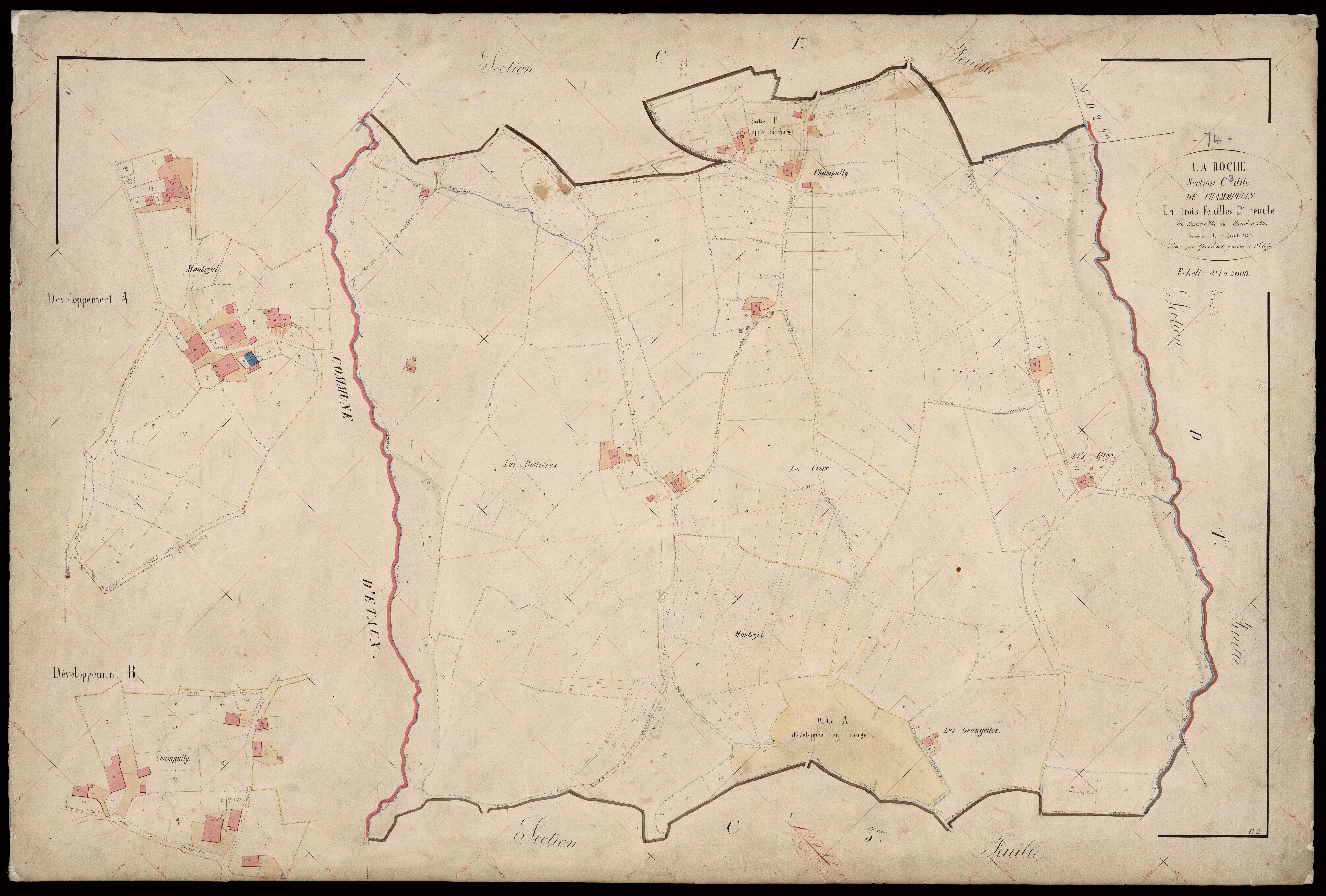 3 P 3 7177 - Feuille n° 3, parcelles n° 547 à 961 - 15 août 1869