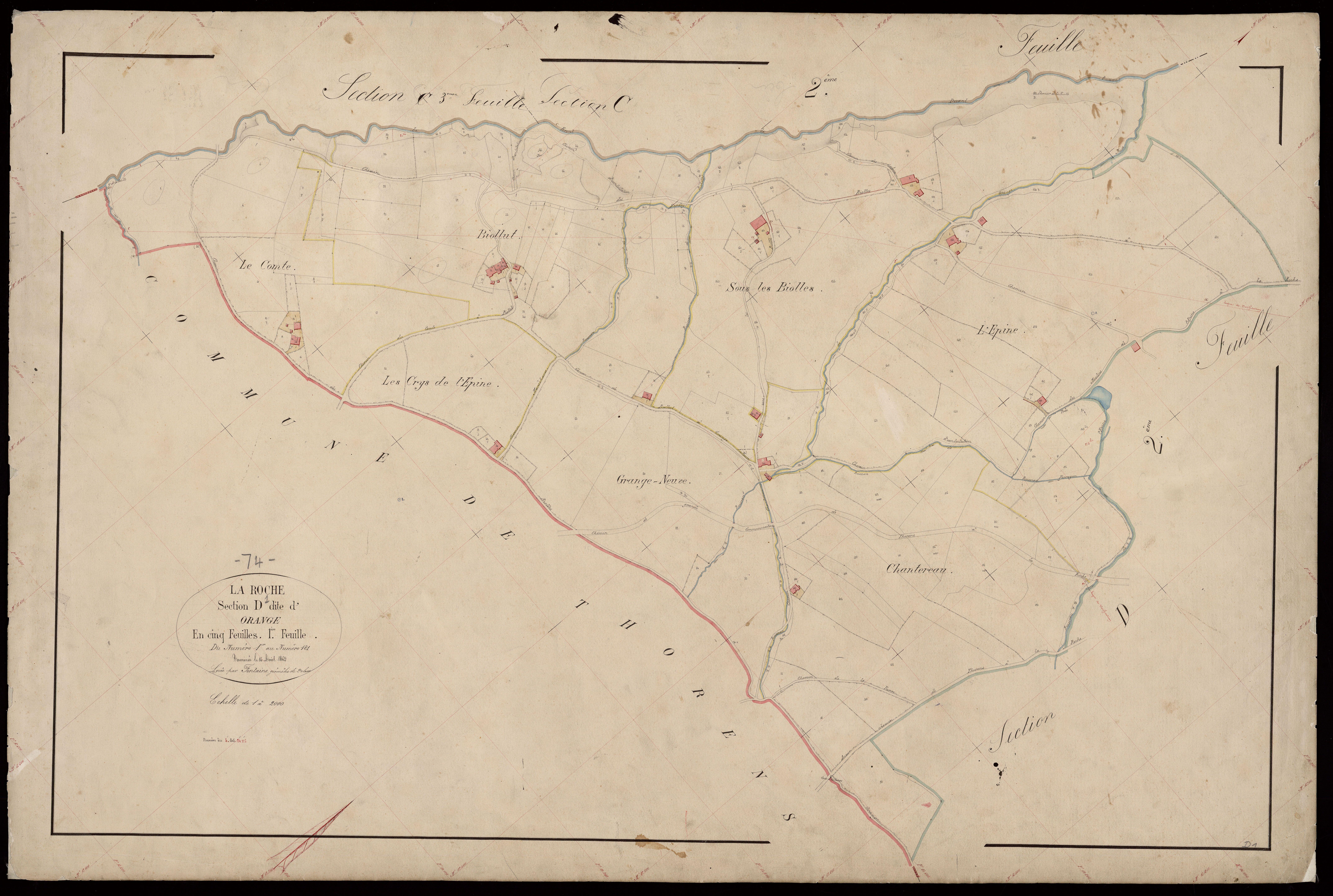 3 P 3 7179 - Feuille n° 2, parcelles n° 182 à 373 - 15 août 1869