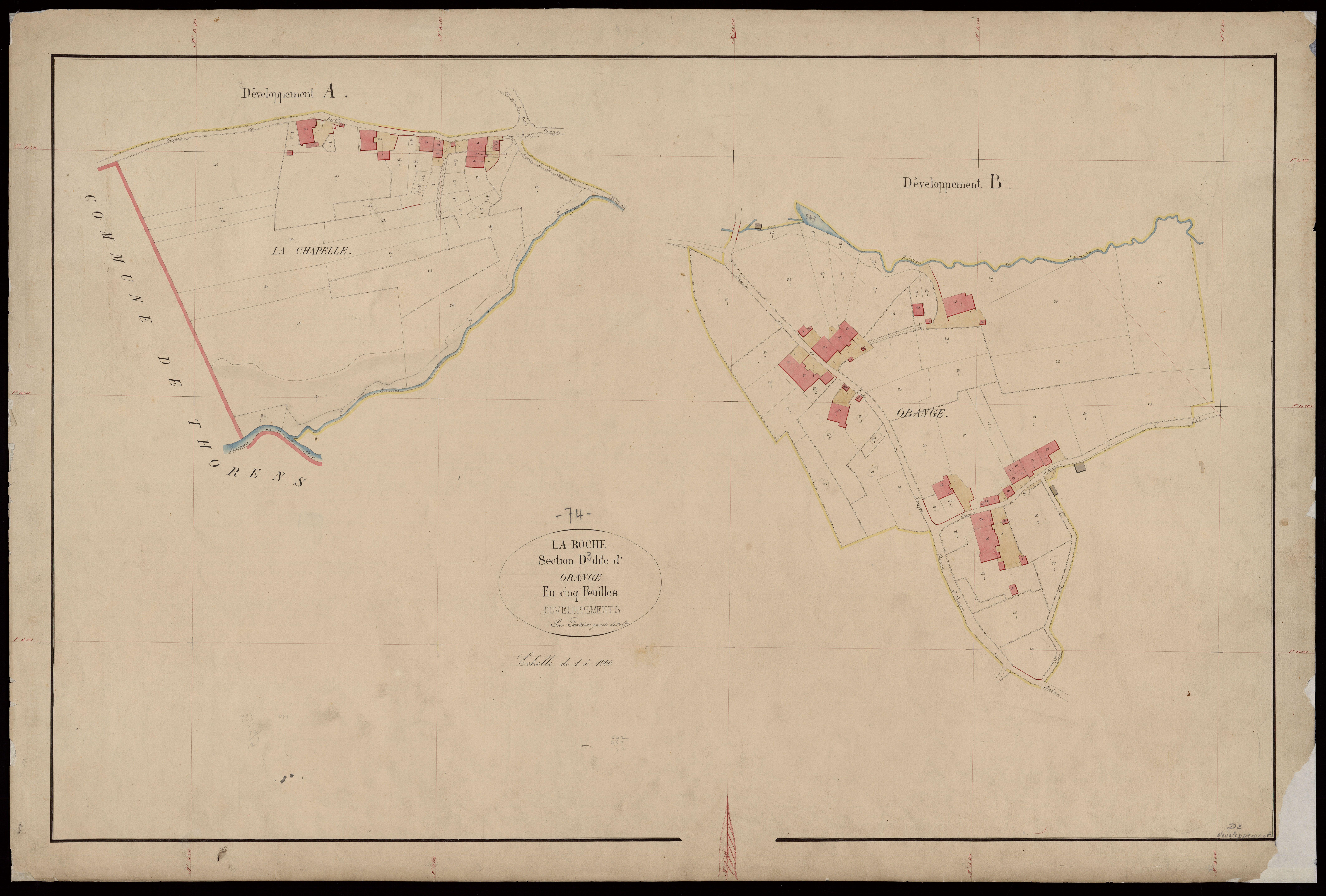 3 P 3 7182 - Feuille n° 4, parcelles n° 750 à 792 - 15 août 1869