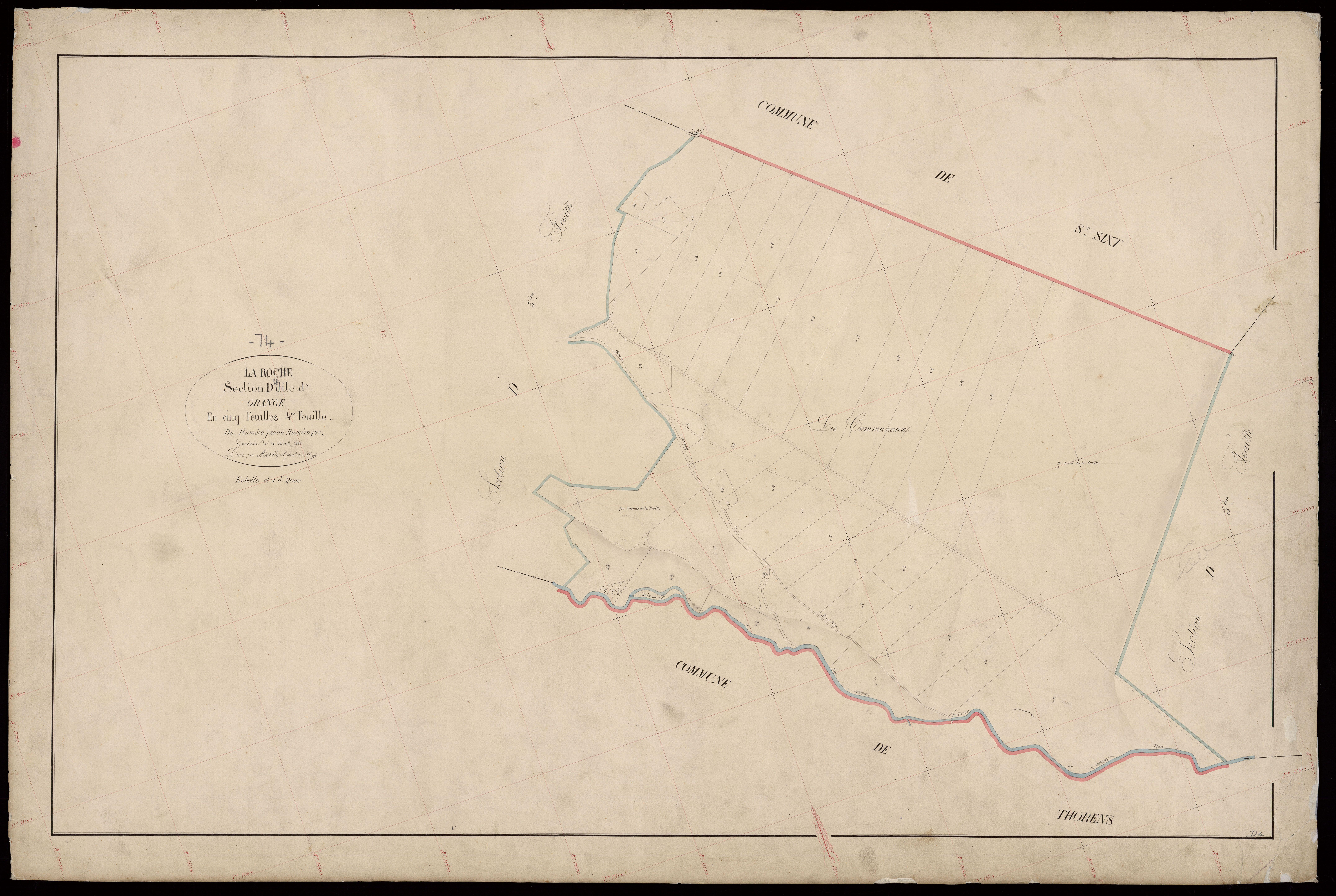 3 P 3 7183 - Feuille n° 5, parcelles n° 793 à 850 - 15 août 1869