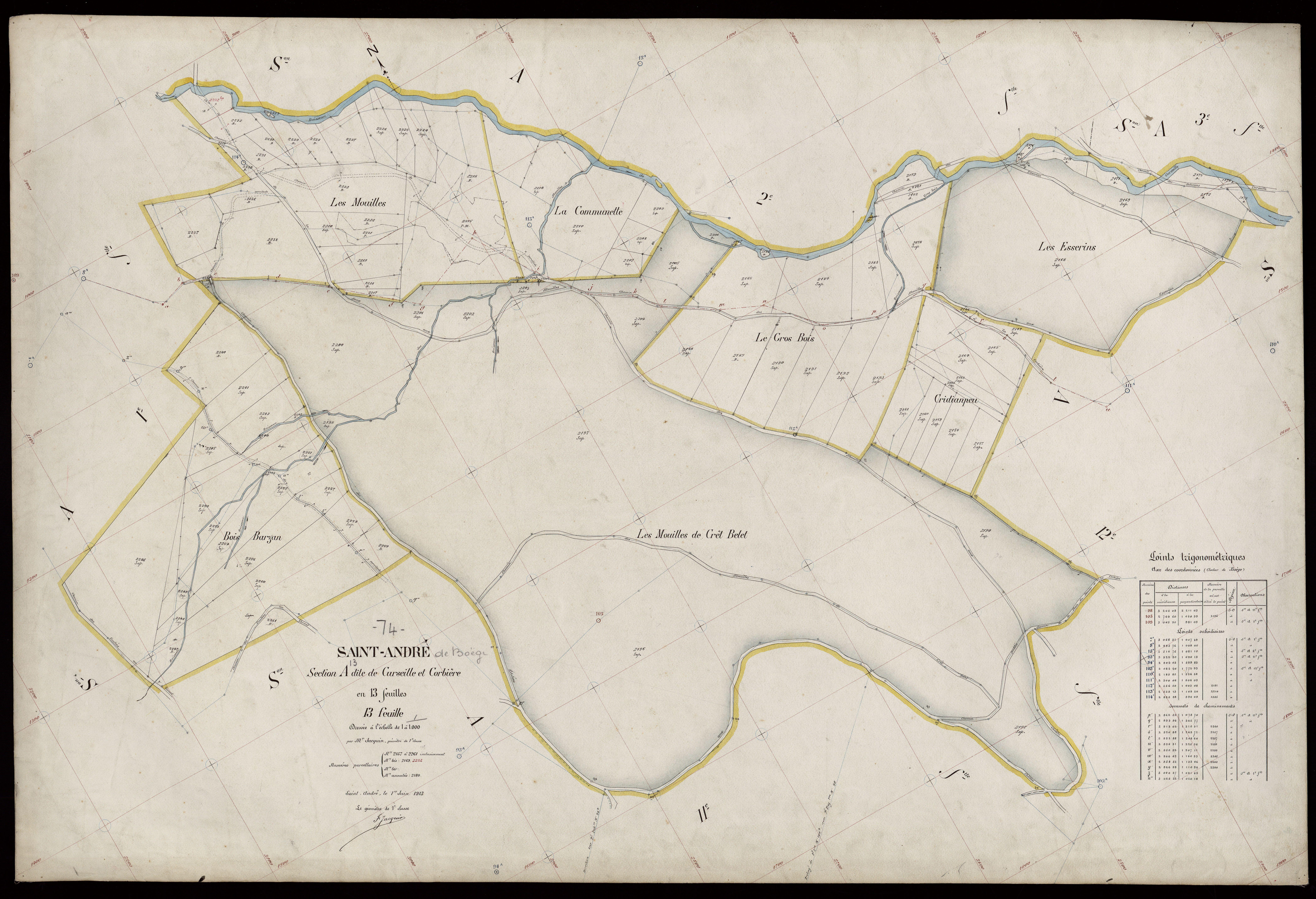 Section B : Chef-lieu - 1913