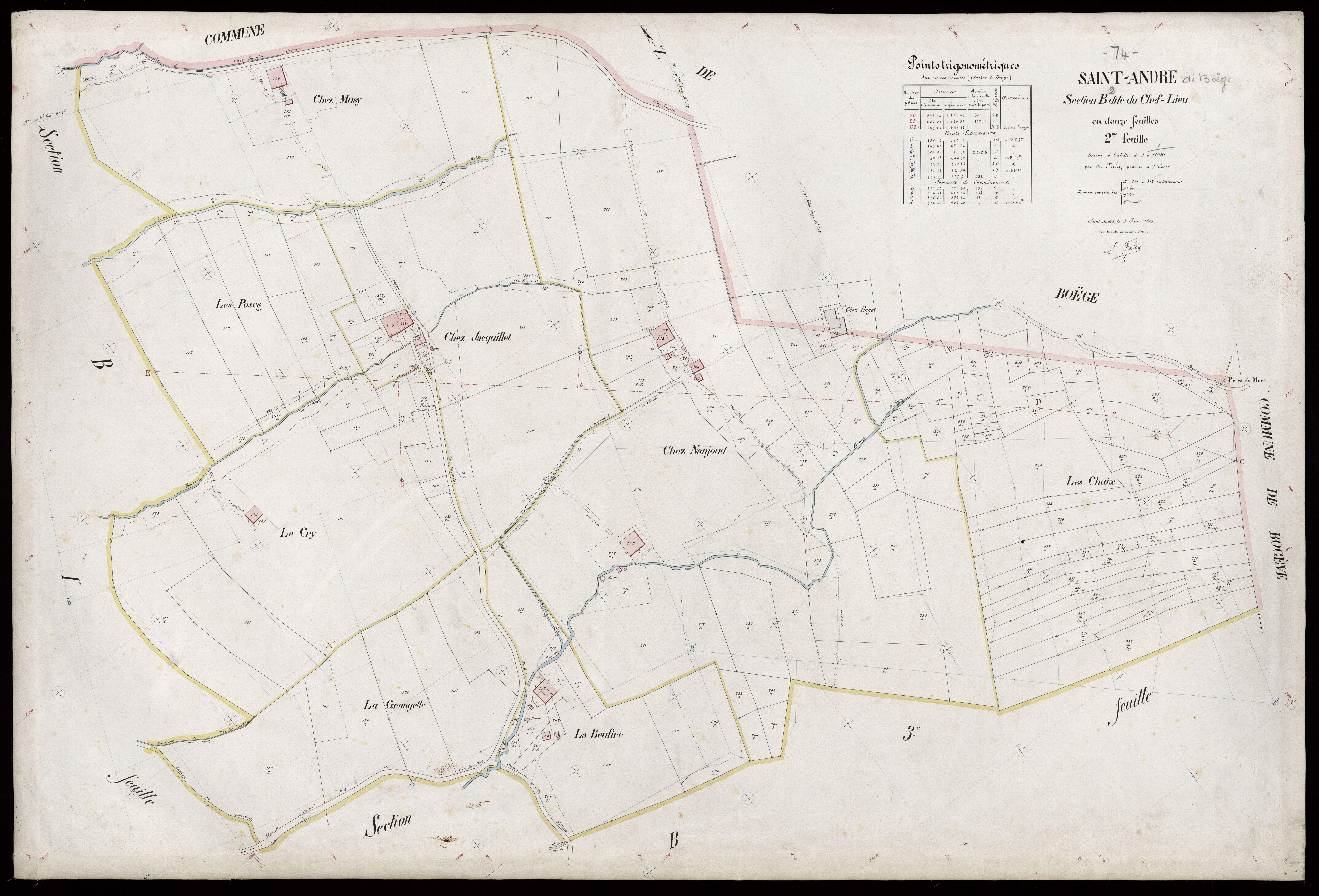 3 P 3 7234 - Feuille n° 3, parcelles n° 353 à 537 - 1er juin 1913