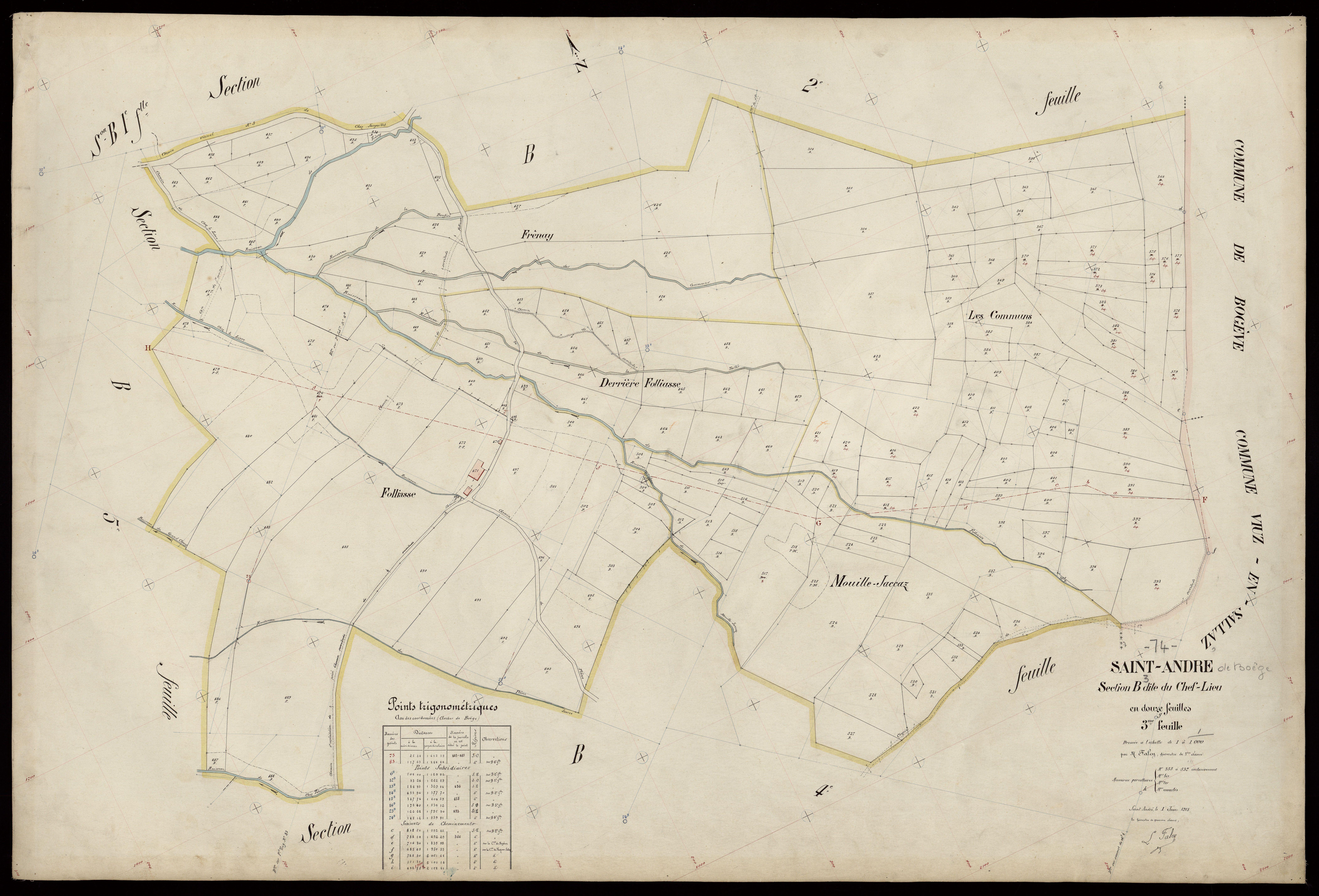 3 P 3 7235 - Feuille n° 4, parcelles n° 538 à 621 - 1er juin 1913