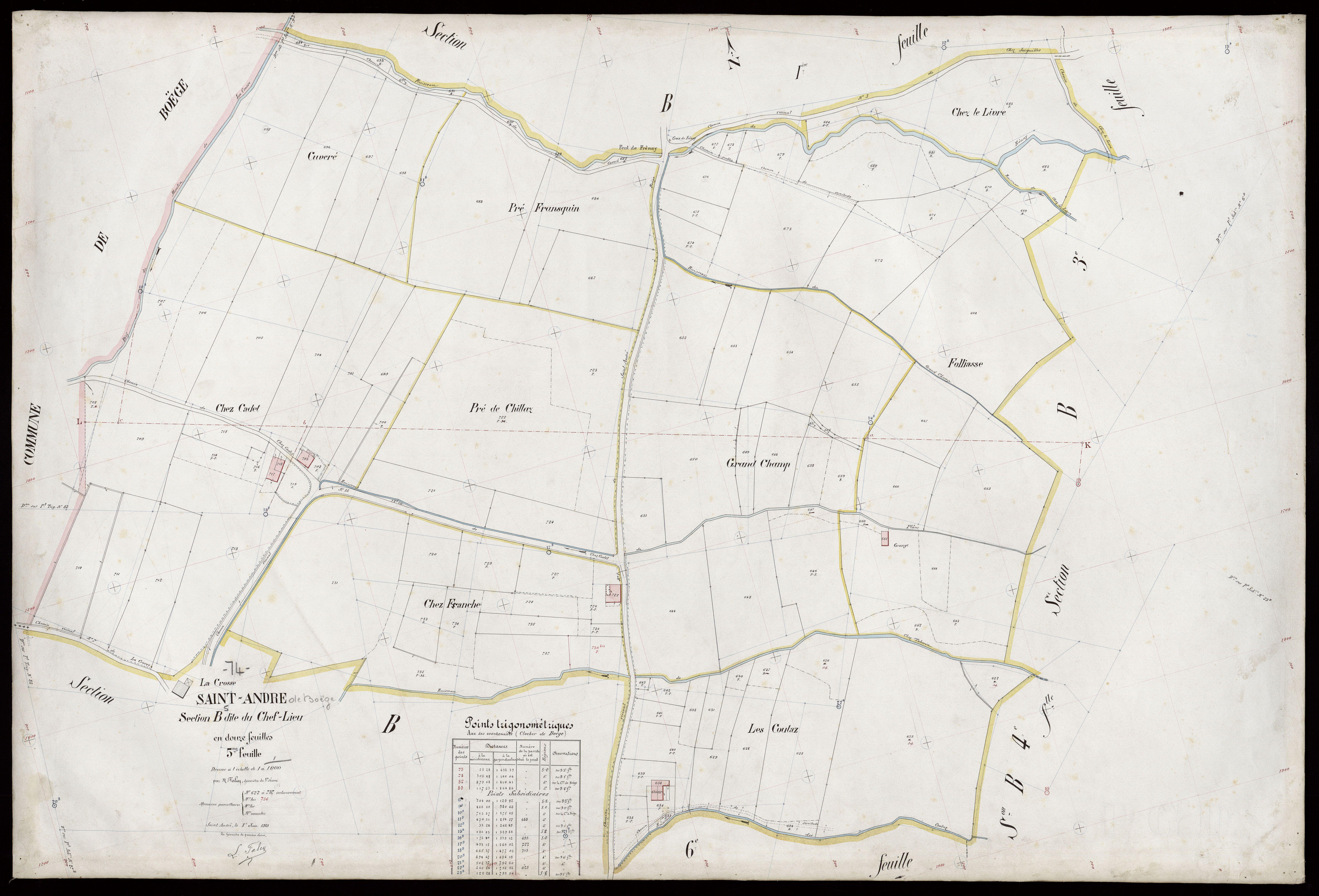 3 P 3 7237 - Feuille n° 6, parcelles n° 738 à 923 - 1er juin 1913