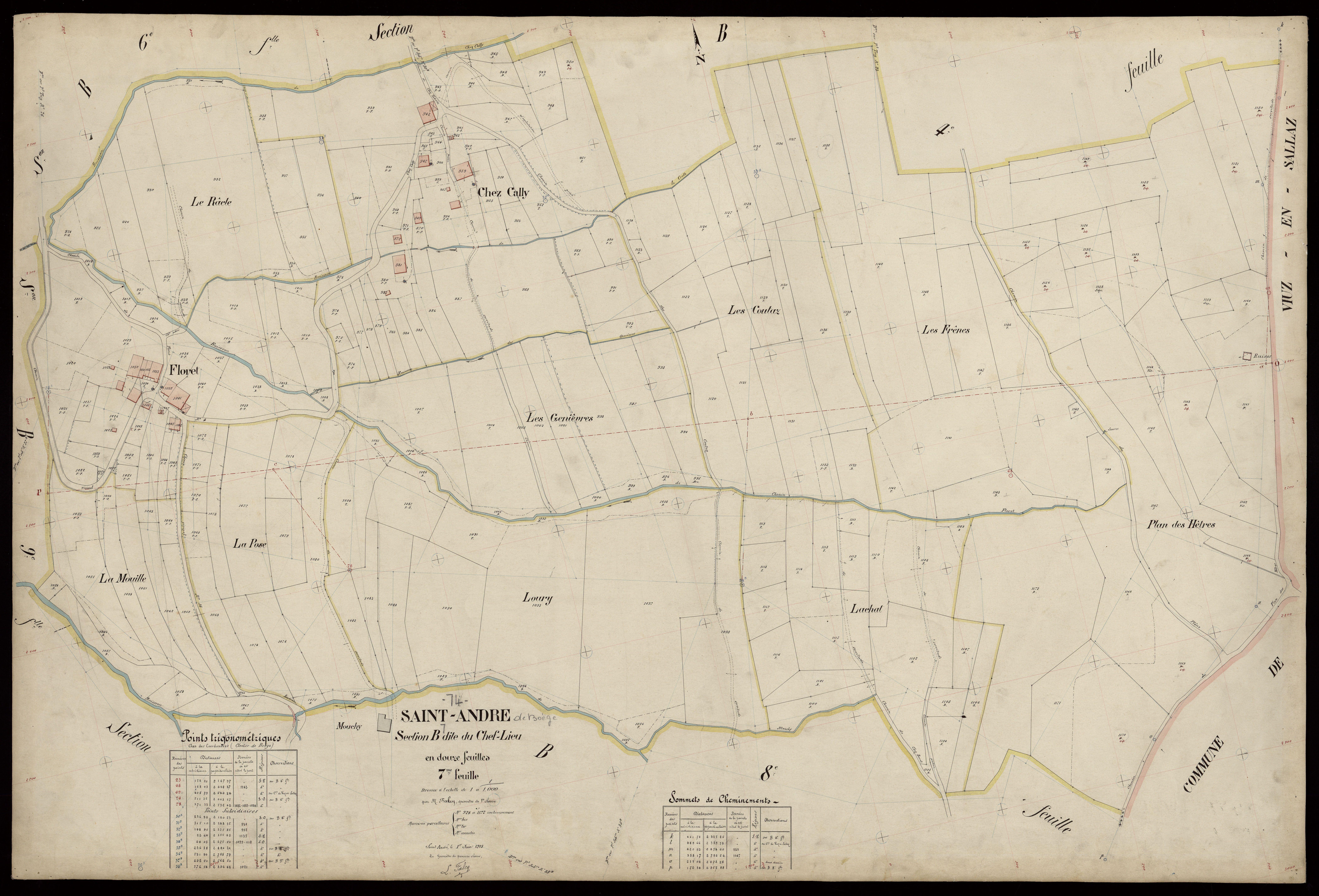3 P 3 7239 - Feuille n° 8, parcelles n° 1173 à 1391 - 1er juin 1913