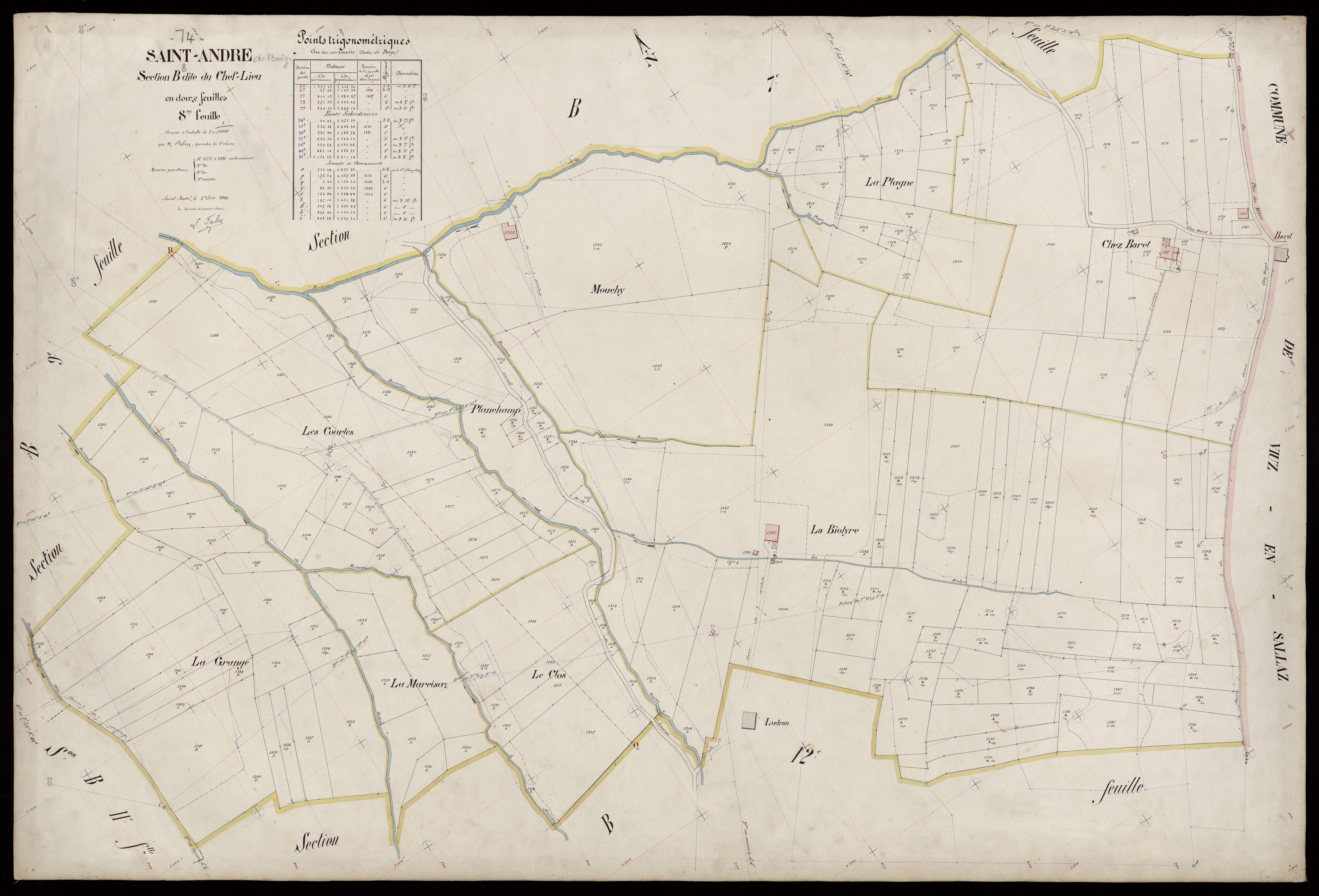 3 P 3 7240 - Feuille n° 9, parcelles n° 1392 à 1583 - 1er juin 1913