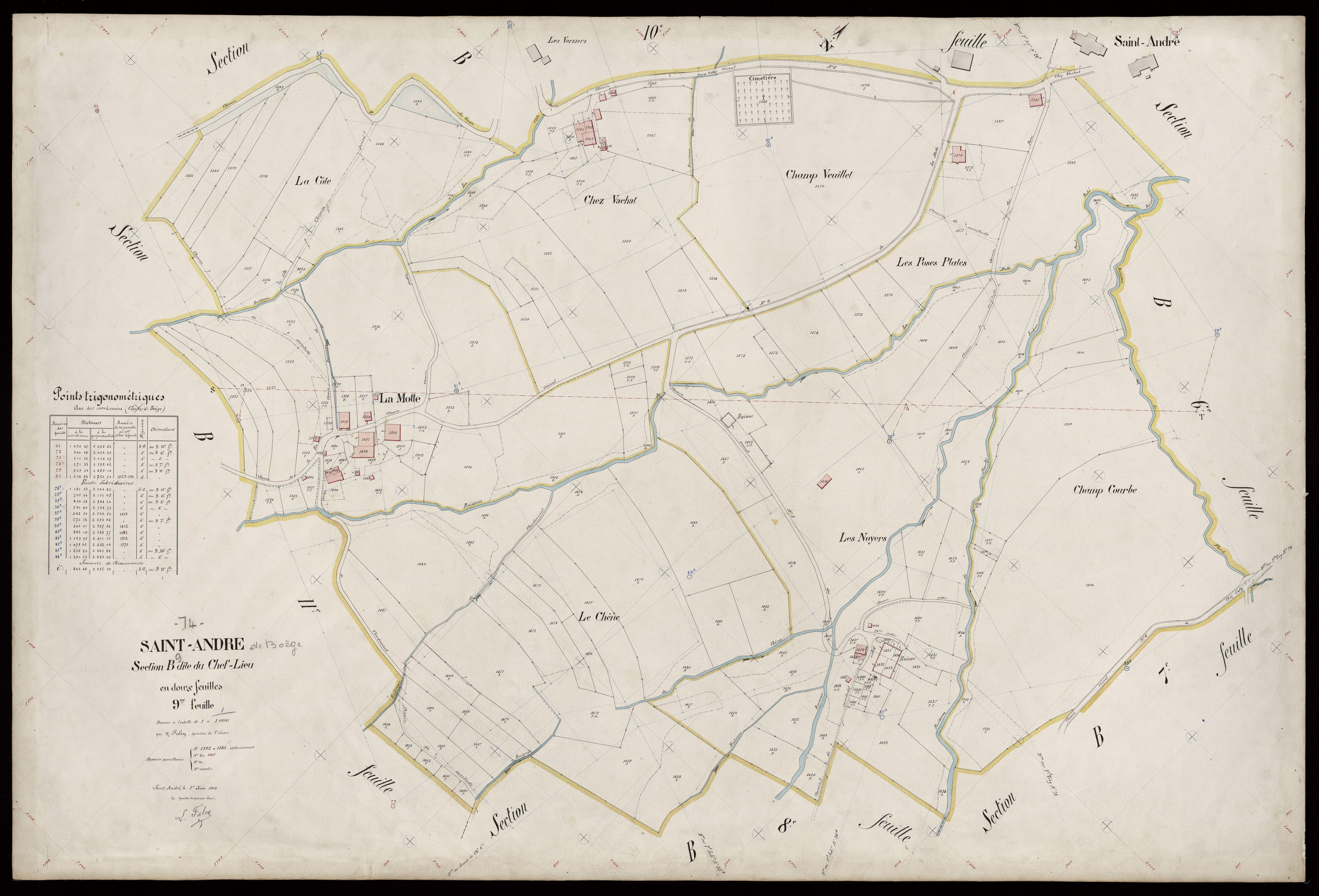 3 P 3 7241 - Feuille n° 10, parcelles n° 1584 à 1660 - 1er juin 1913