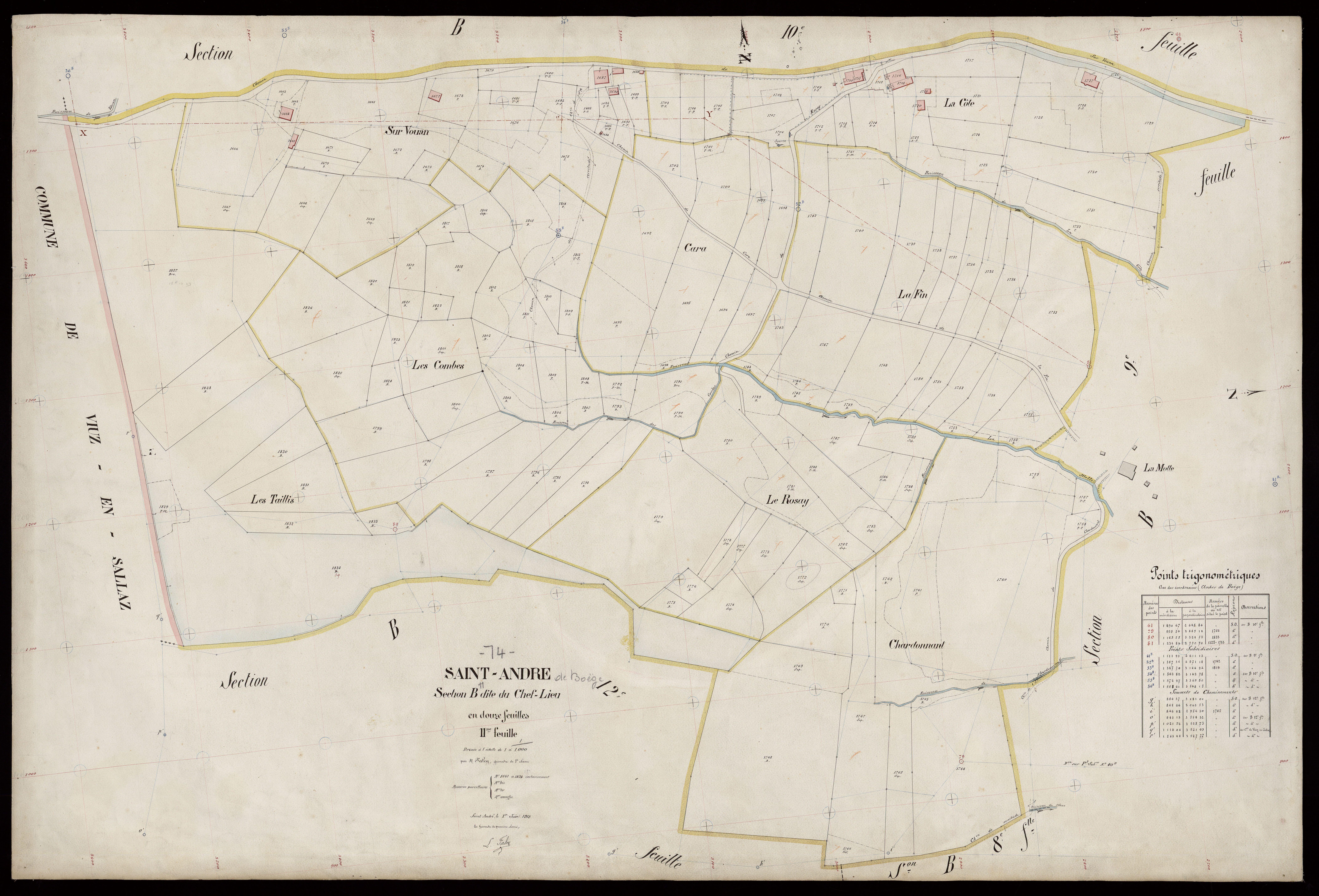 3 P 3 7243 - Feuille n° 12, parcelles n° 1835 à 2104 - 1er juin 1913