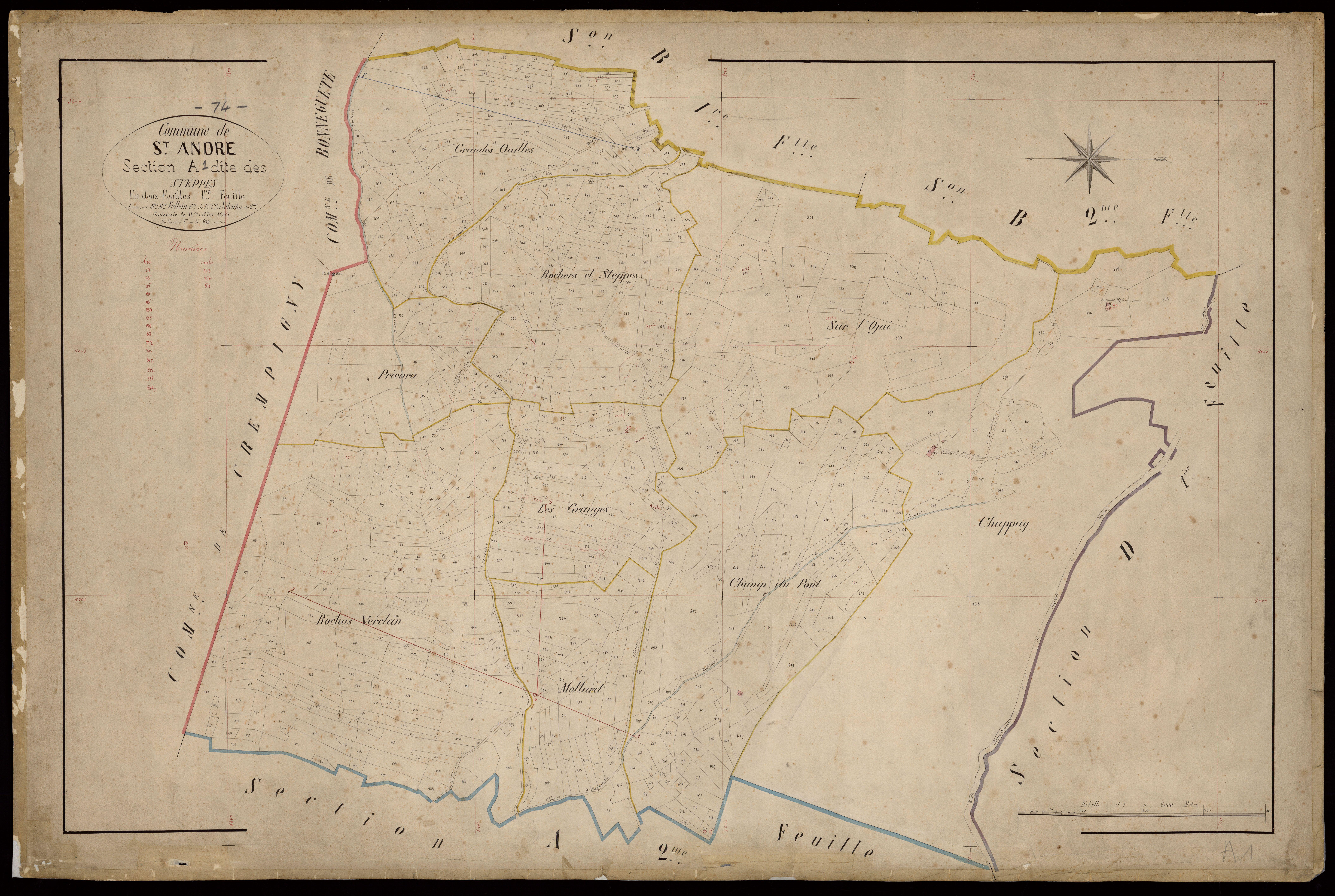 3 P 3 7251 - Feuille n° 2, parcelles n° 680 à 970 - 11 juillet 1863