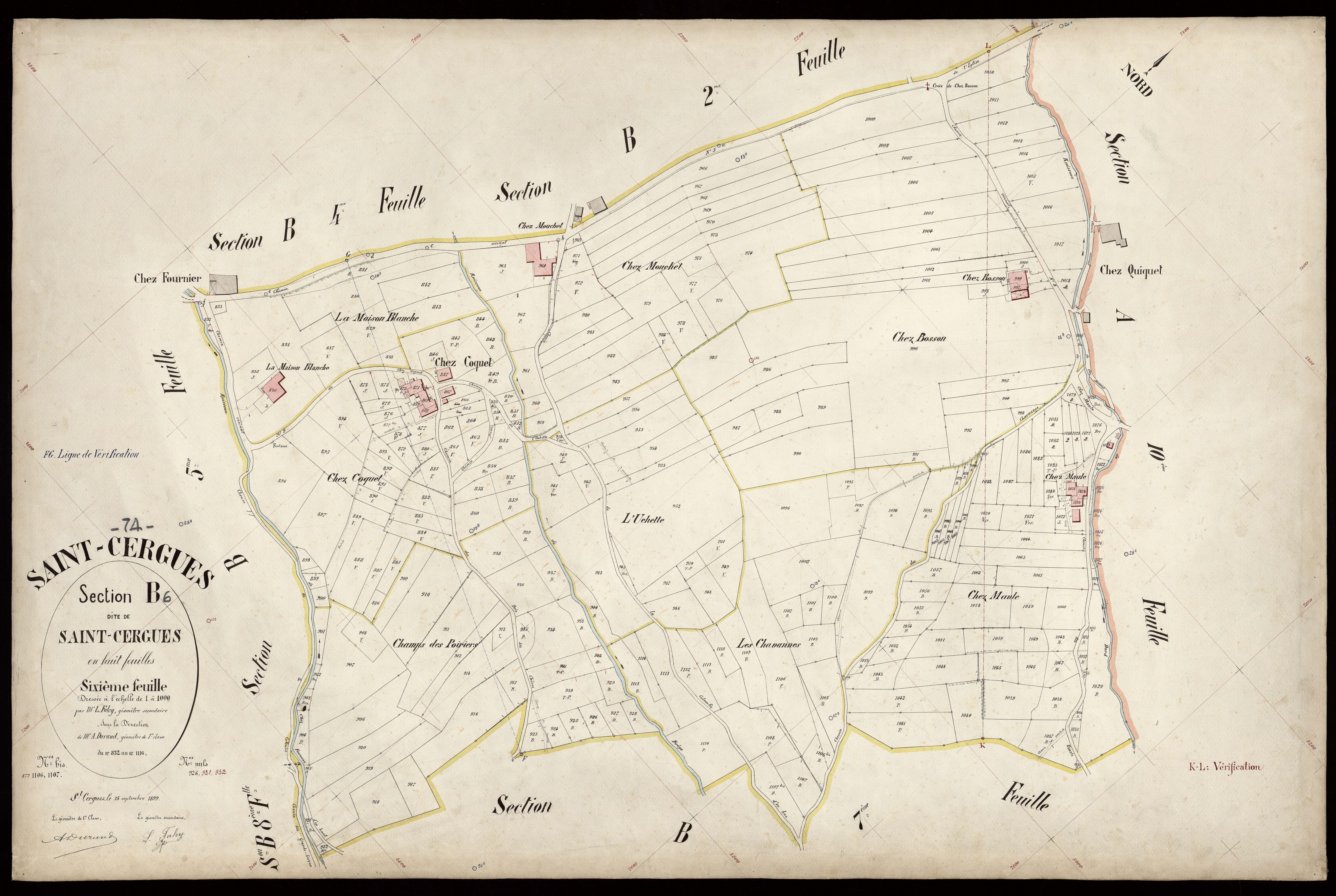 3 P 3 7284 - Feuille n° 7, parcelles n° 1117 à 1285 - 15 septembre 1899