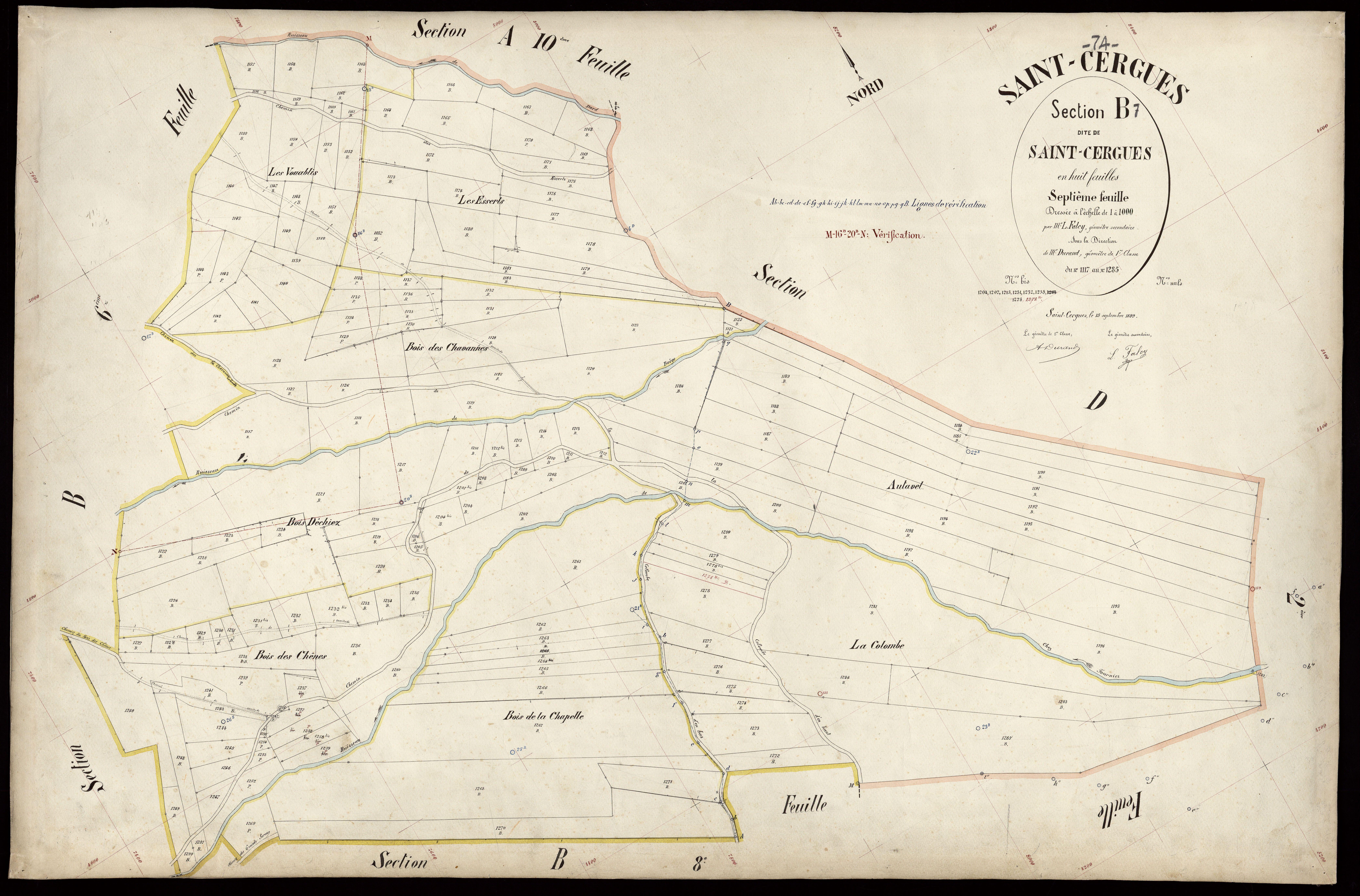 3 P 3 7285 - Feuille n° 8, parcelles n° 1286 à 1435 - 15 septembre 1899
