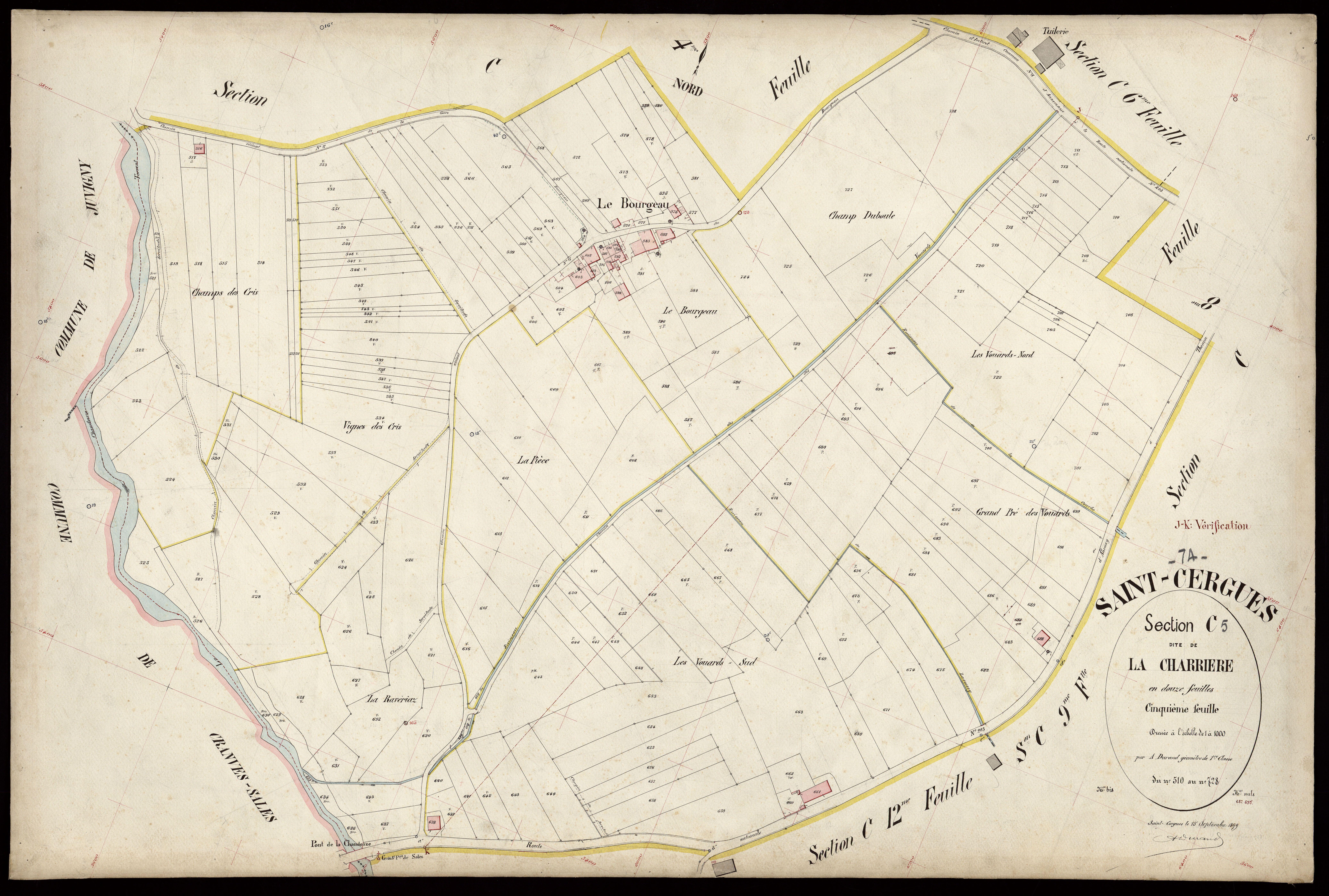 3 P 3 7291 - Feuille n° 6, parcelles n° 729 à 824 - 15 septembre 1899