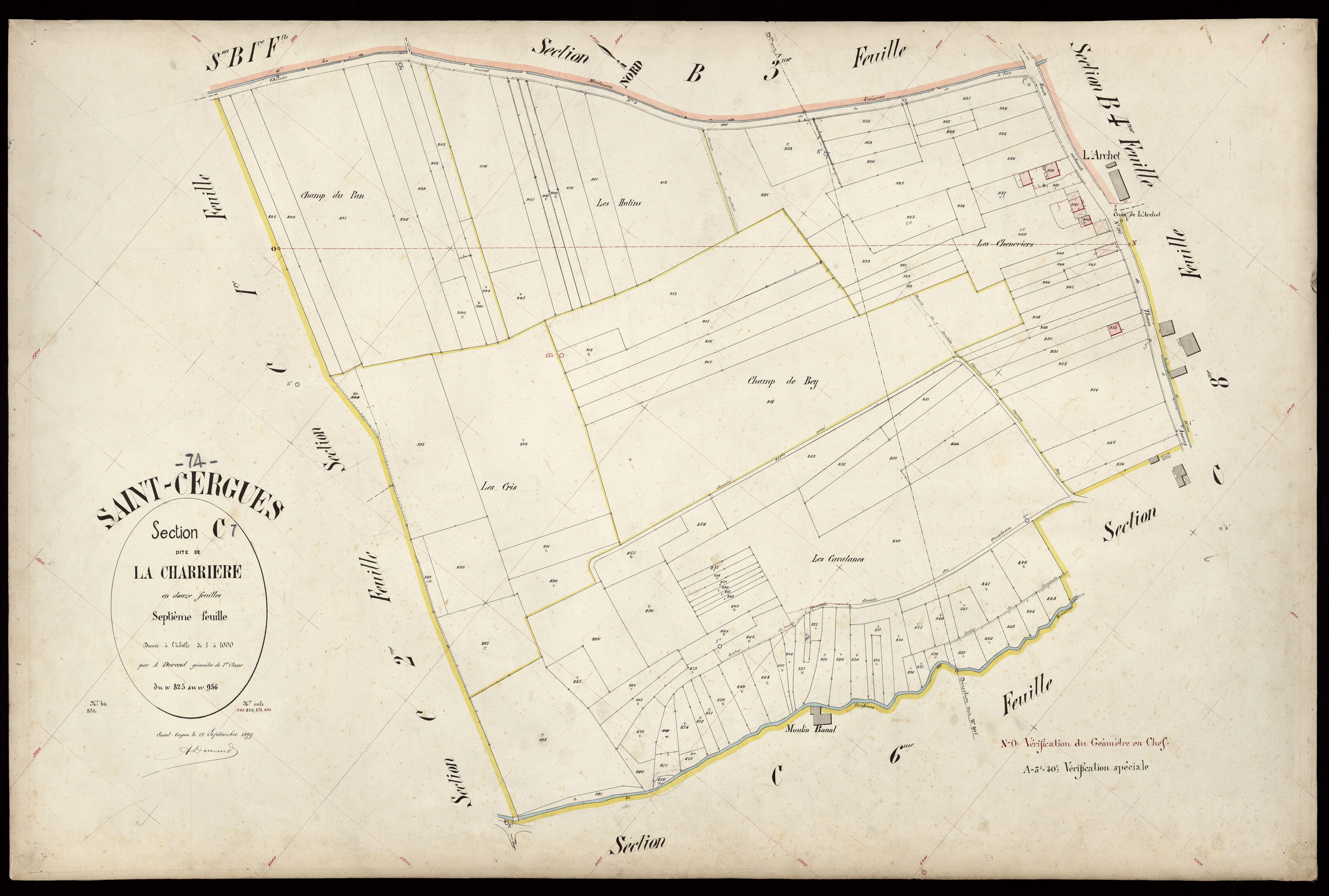 3 P 3 7293 - Feuille n° 8, parcelles n° 957 à 1163 - 15 septembre 1899