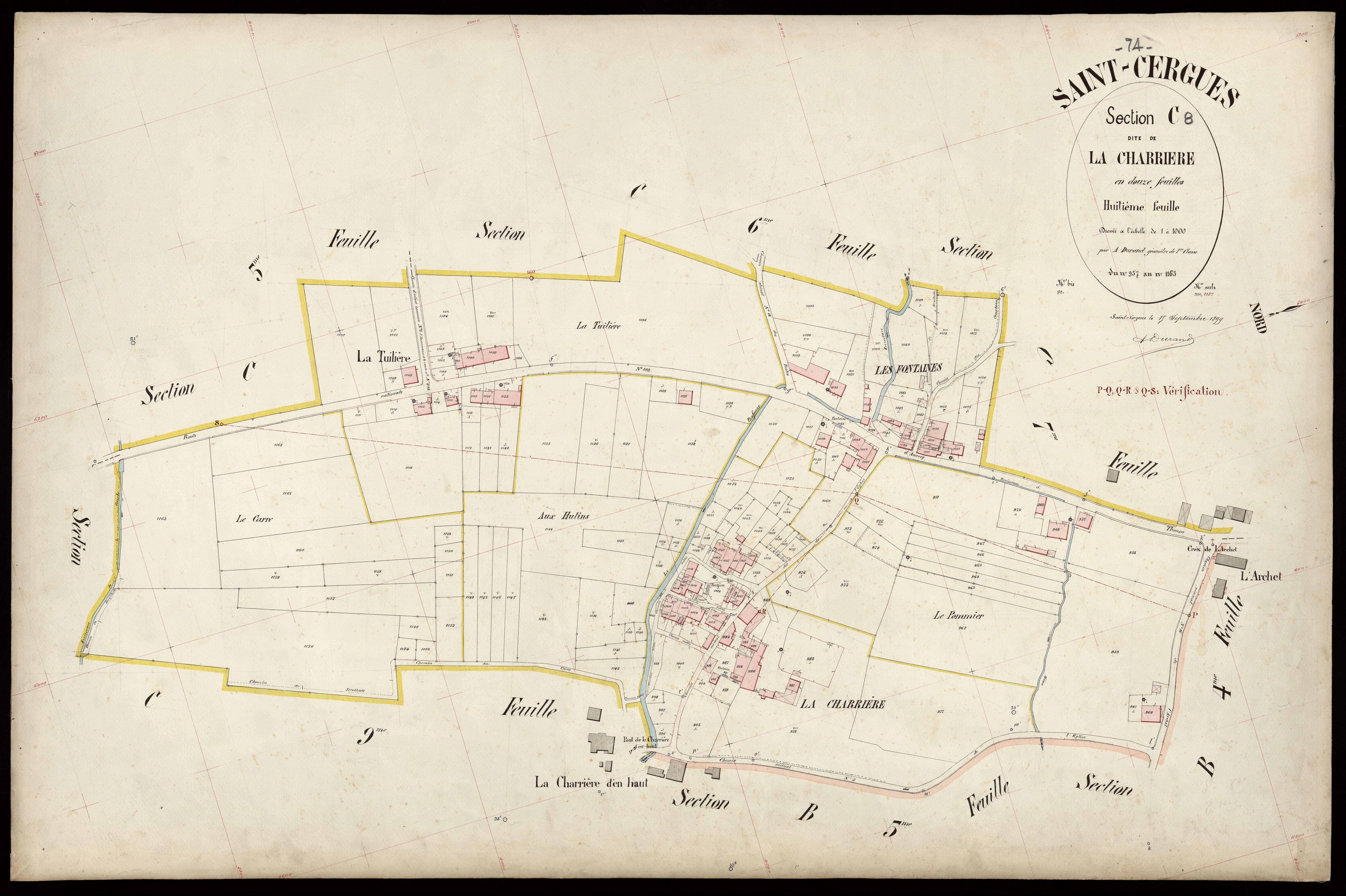 3 P 3 7294 - Feuille n° 9, parcelles n° 1164 à 1431 - 15 septembre 1899
