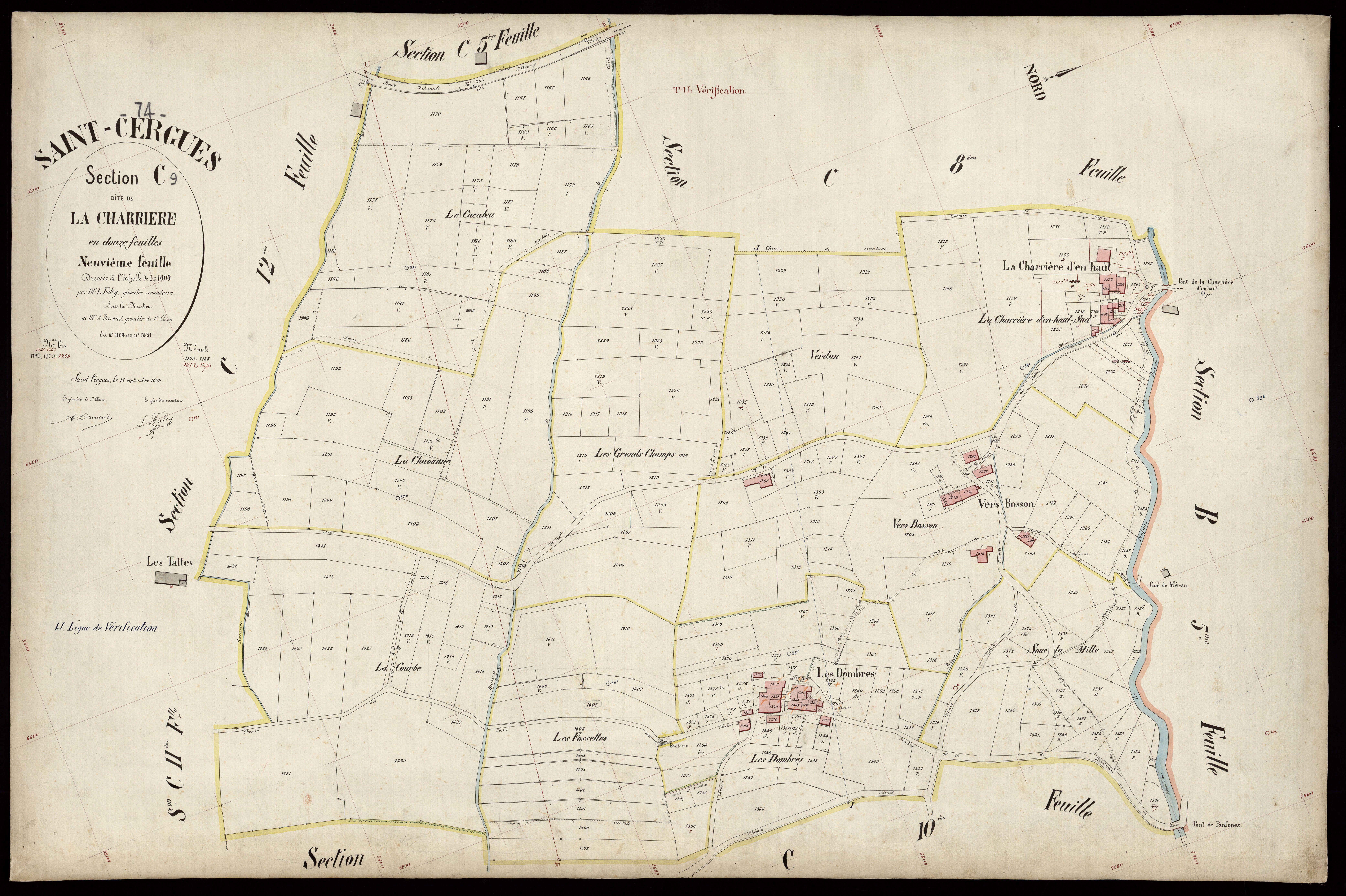3 P 3 7295 - Feuille n° 10, parcelles n° 1432 à 1592 - 15 septembre 1899