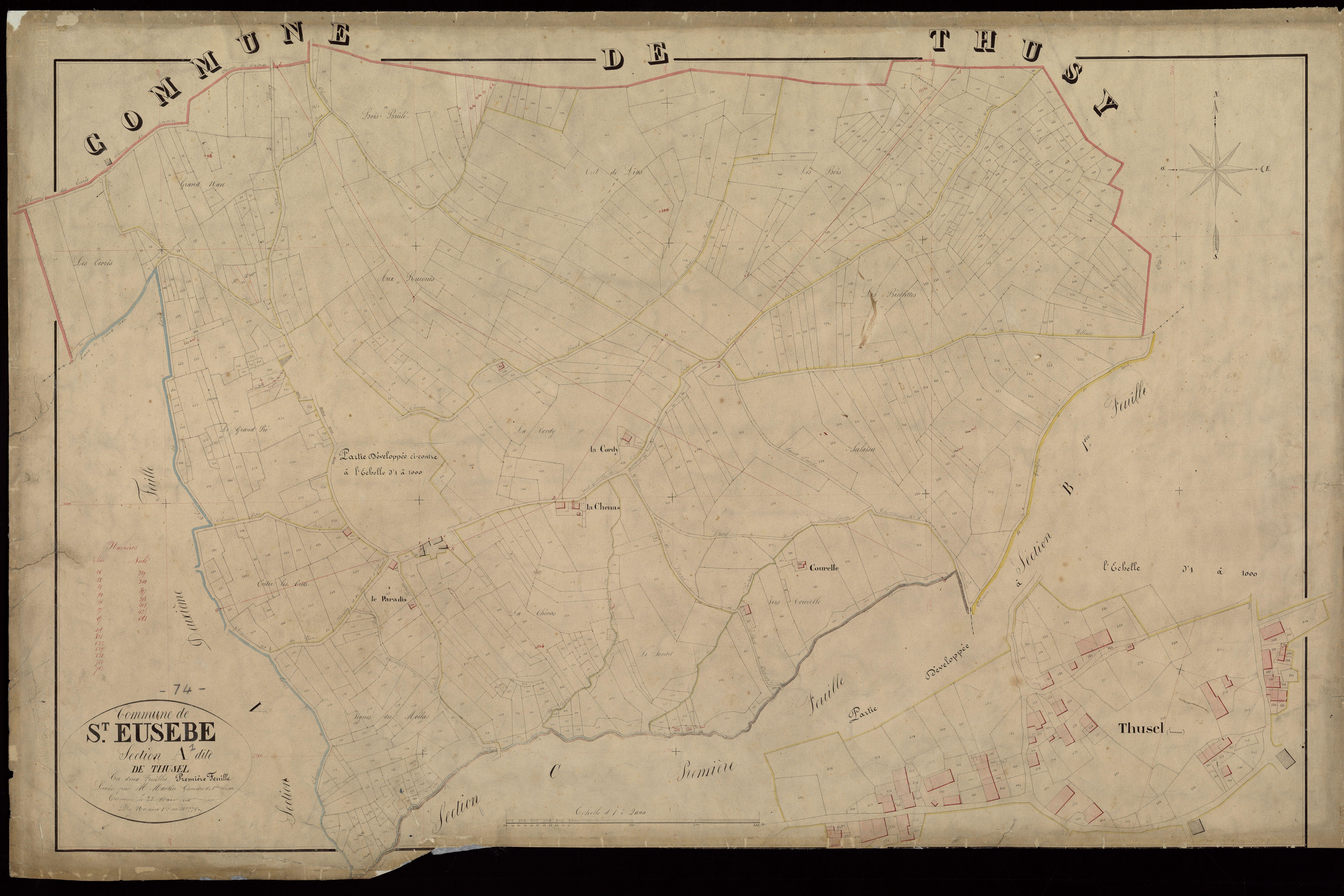 3 P 3 7333 - Feuille n° 2, parcelles n° 777 à 1148 - 23 mai 1863