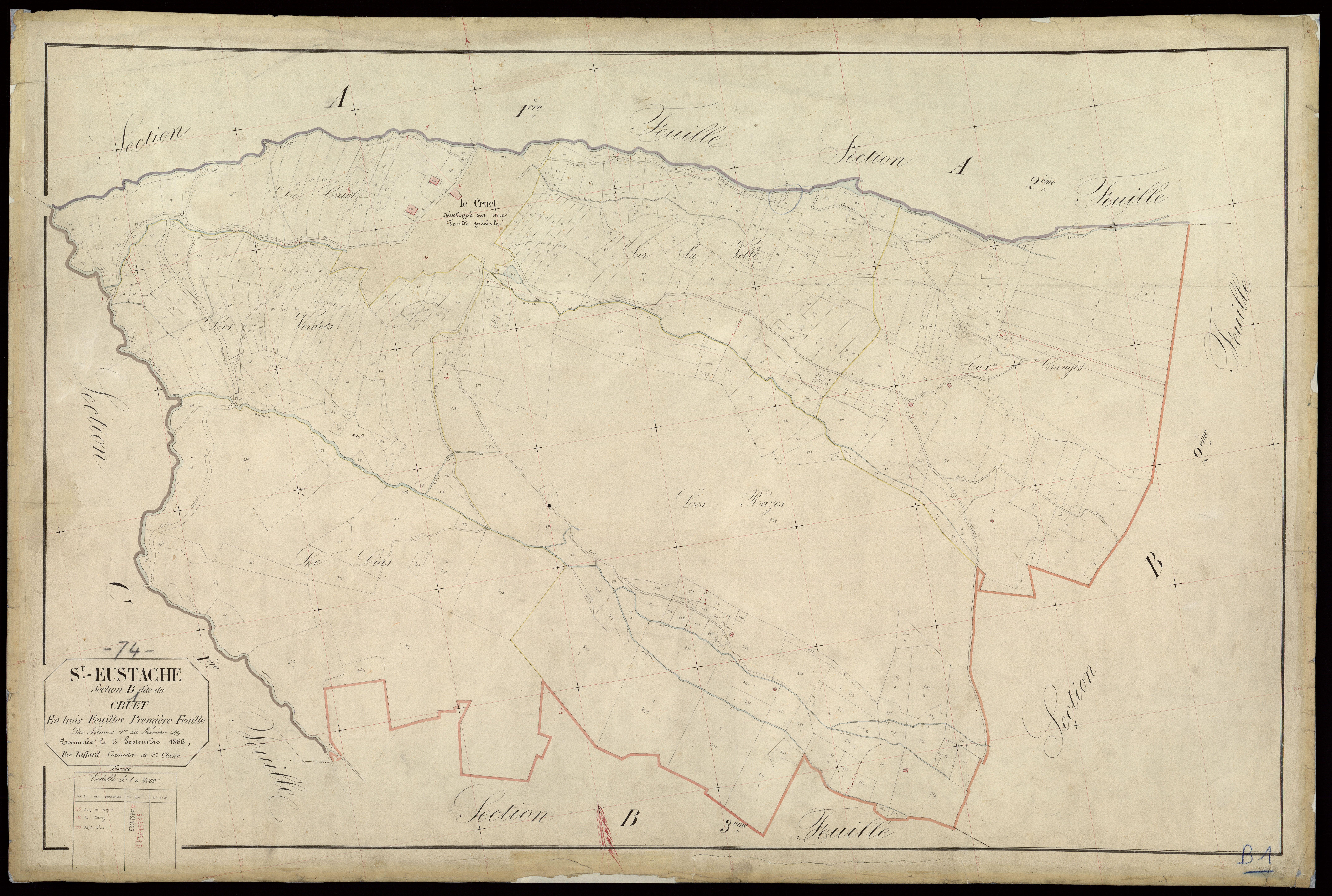 3 P 3 7343 - Feuille n° 2, parcelles n° 570 à 901 - 20 septembre 1866