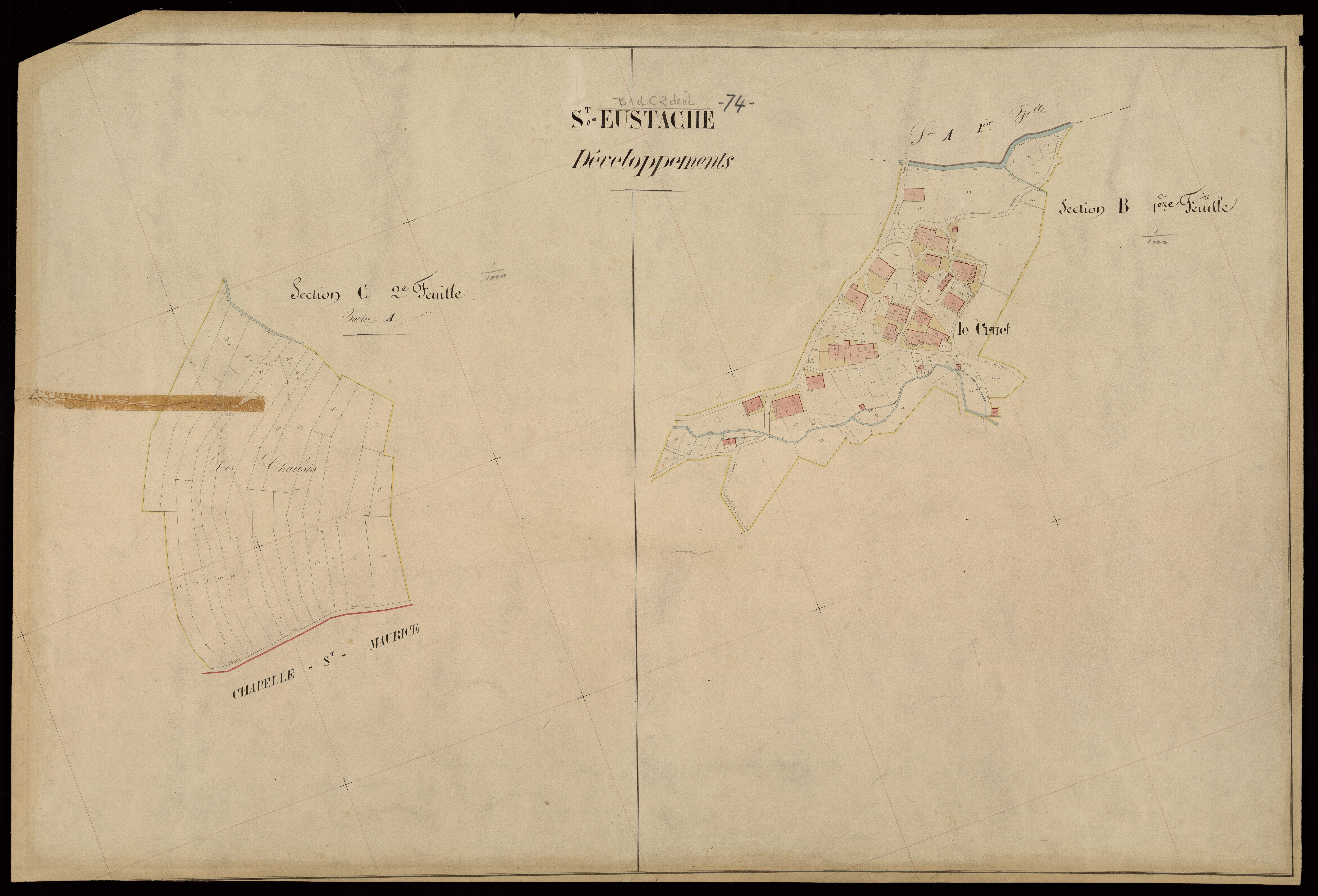 3 P 3 7348 - Feuille n° 3, parcelles n° 761 à 1123 - 20 septembre 1866