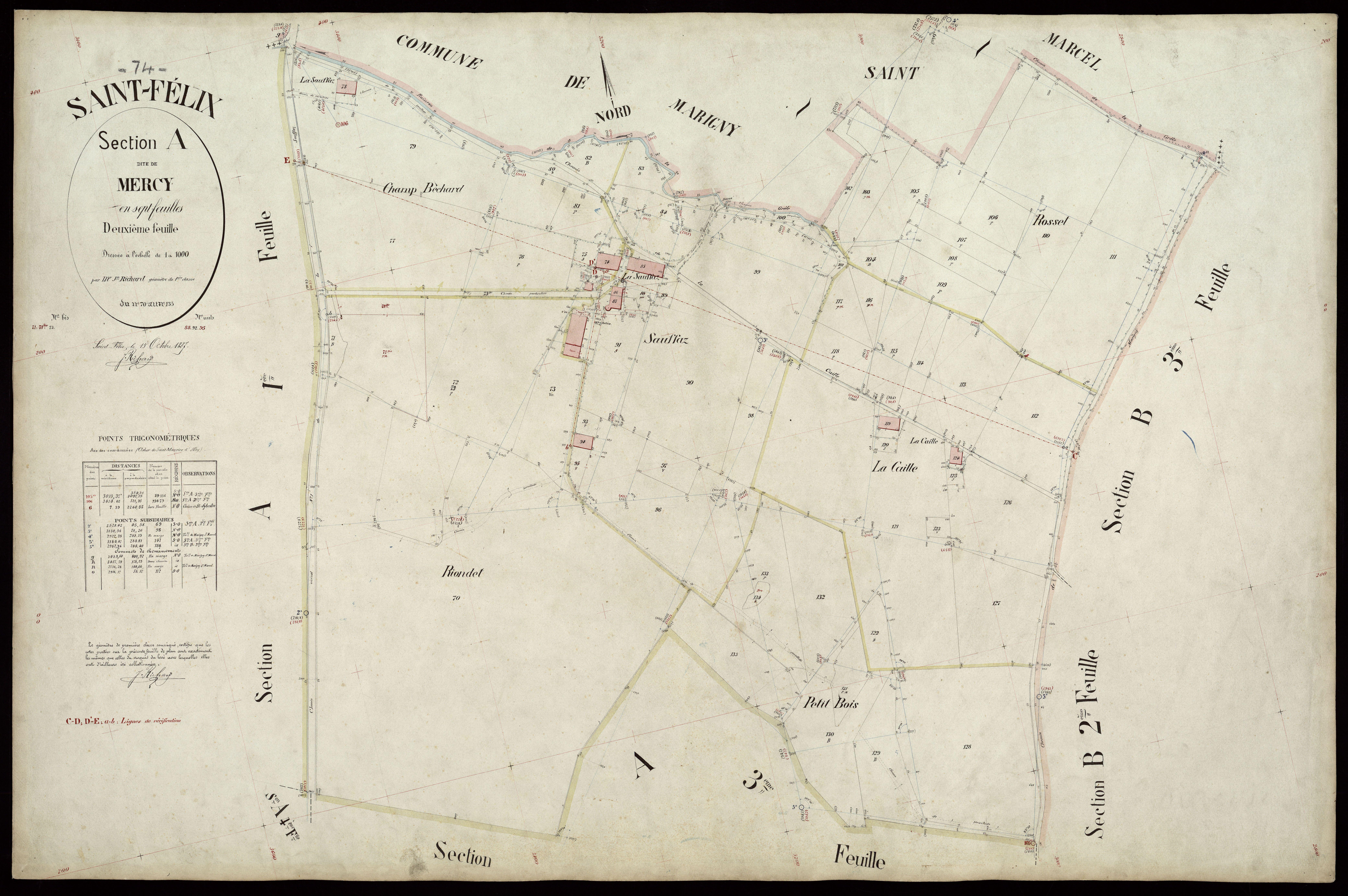 3 P 3 7360 - Feuille n° 3, parcelles n° 136 à 179 - 15 octobre 1887