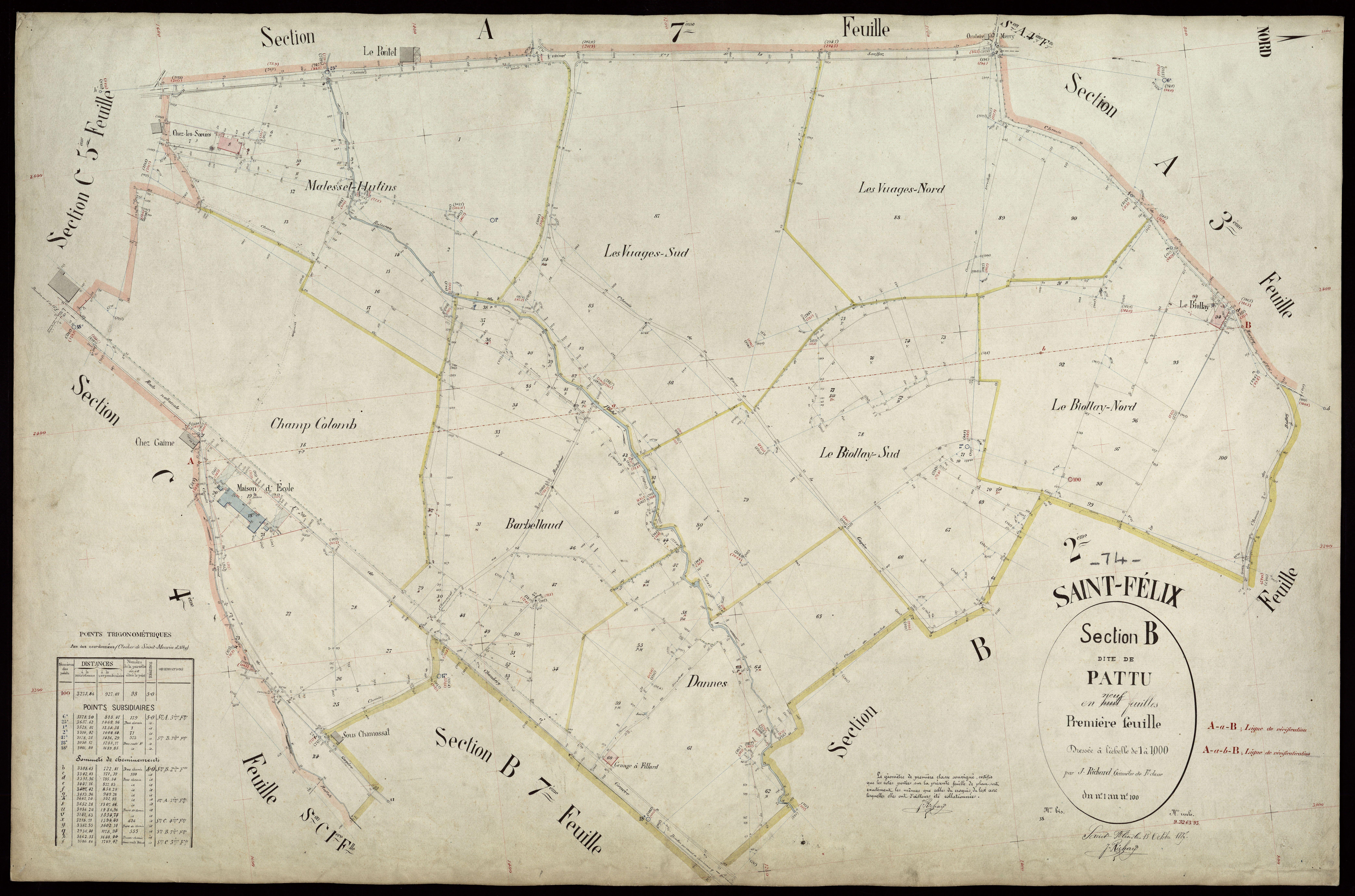 3 P 3 7366 - Feuille n° 2, parcelles n° 101 à 190 - 15 octobre 1887