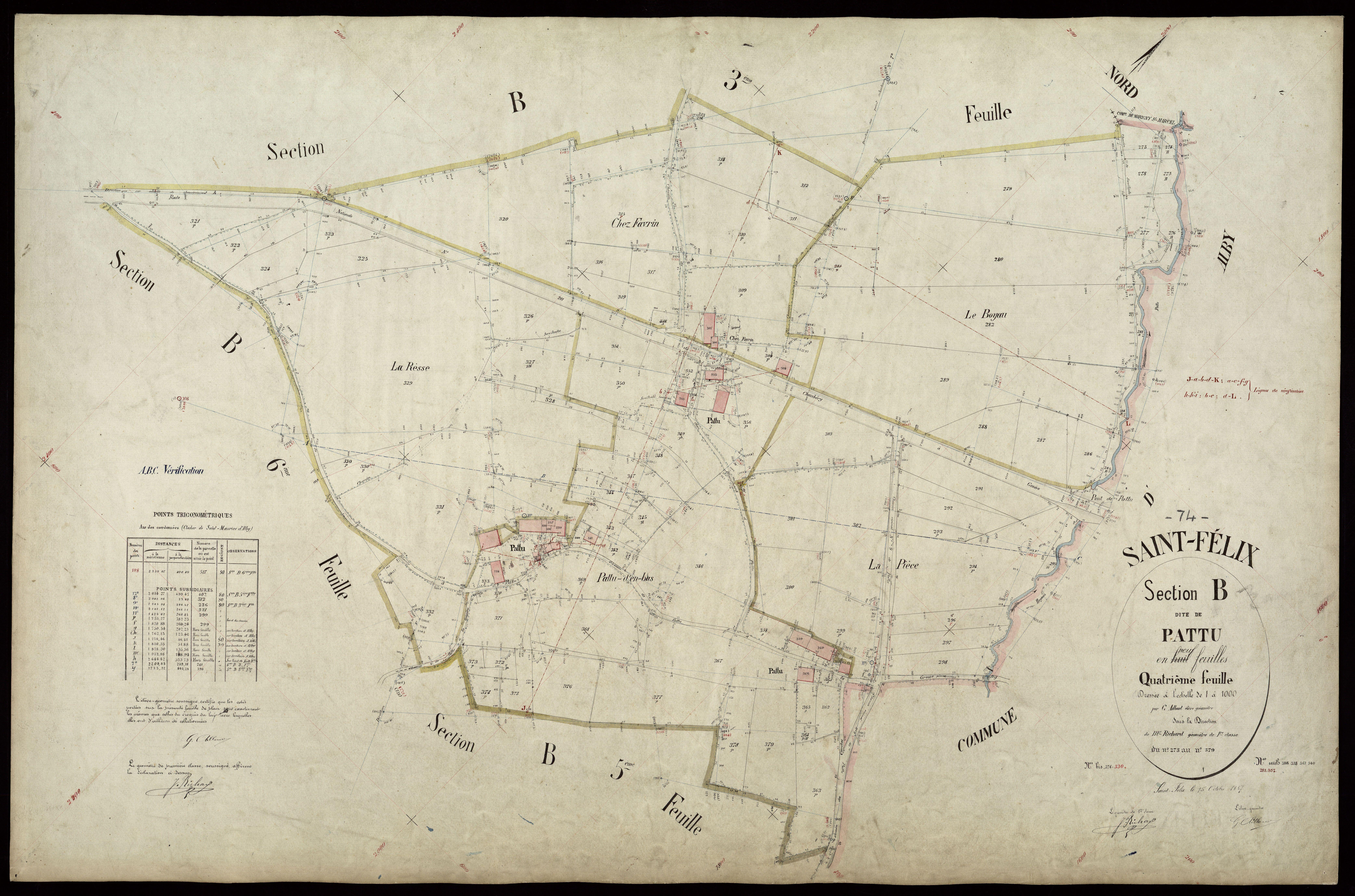 3 P 3 7369 - Feuille n° 5, parcelles n° 380 à 456 - 15 octobre 1887