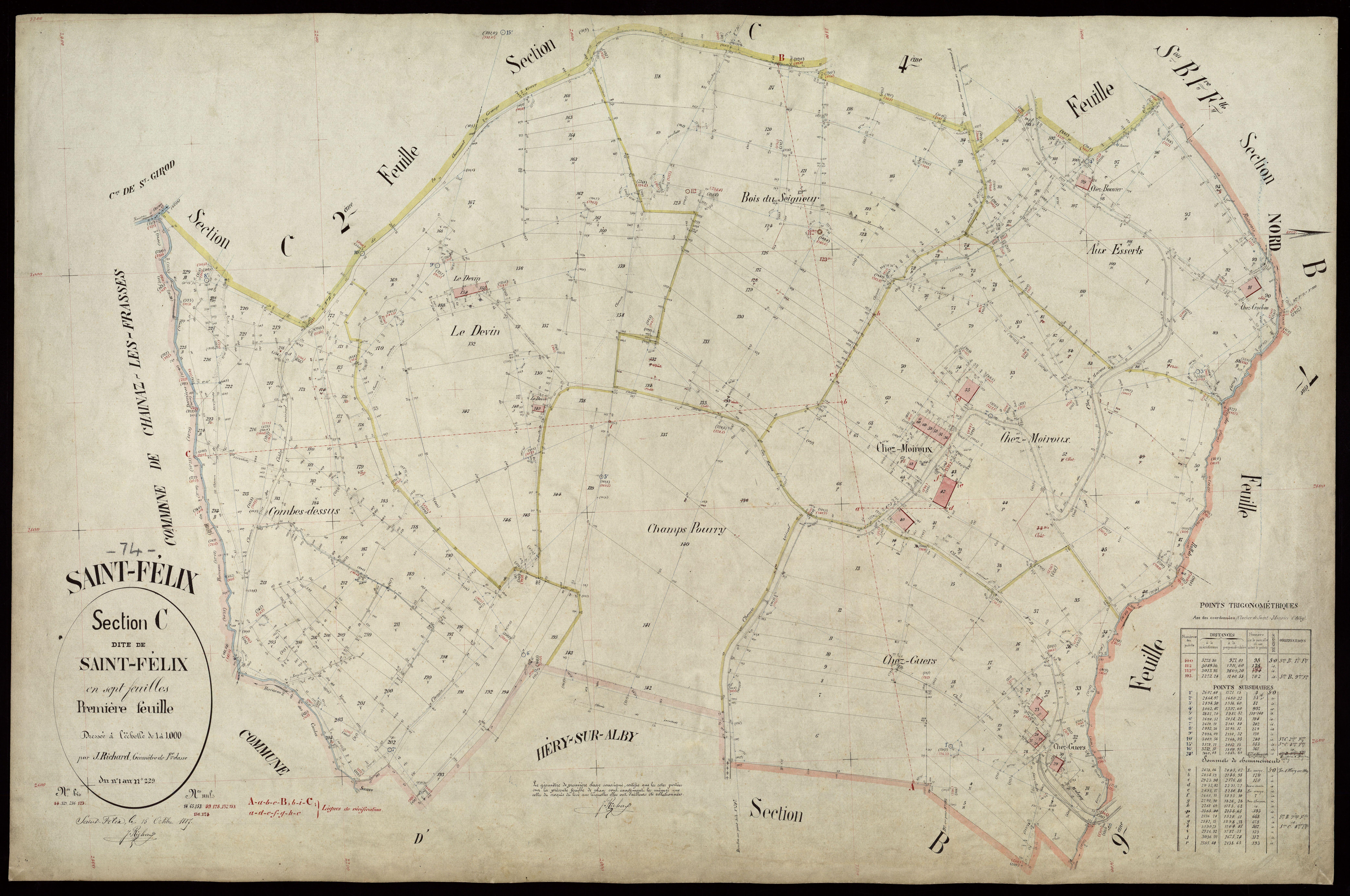3 P 3 7375 - Feuille n° 2, parcelles n° 230 à 374 - 15 octobre 1887