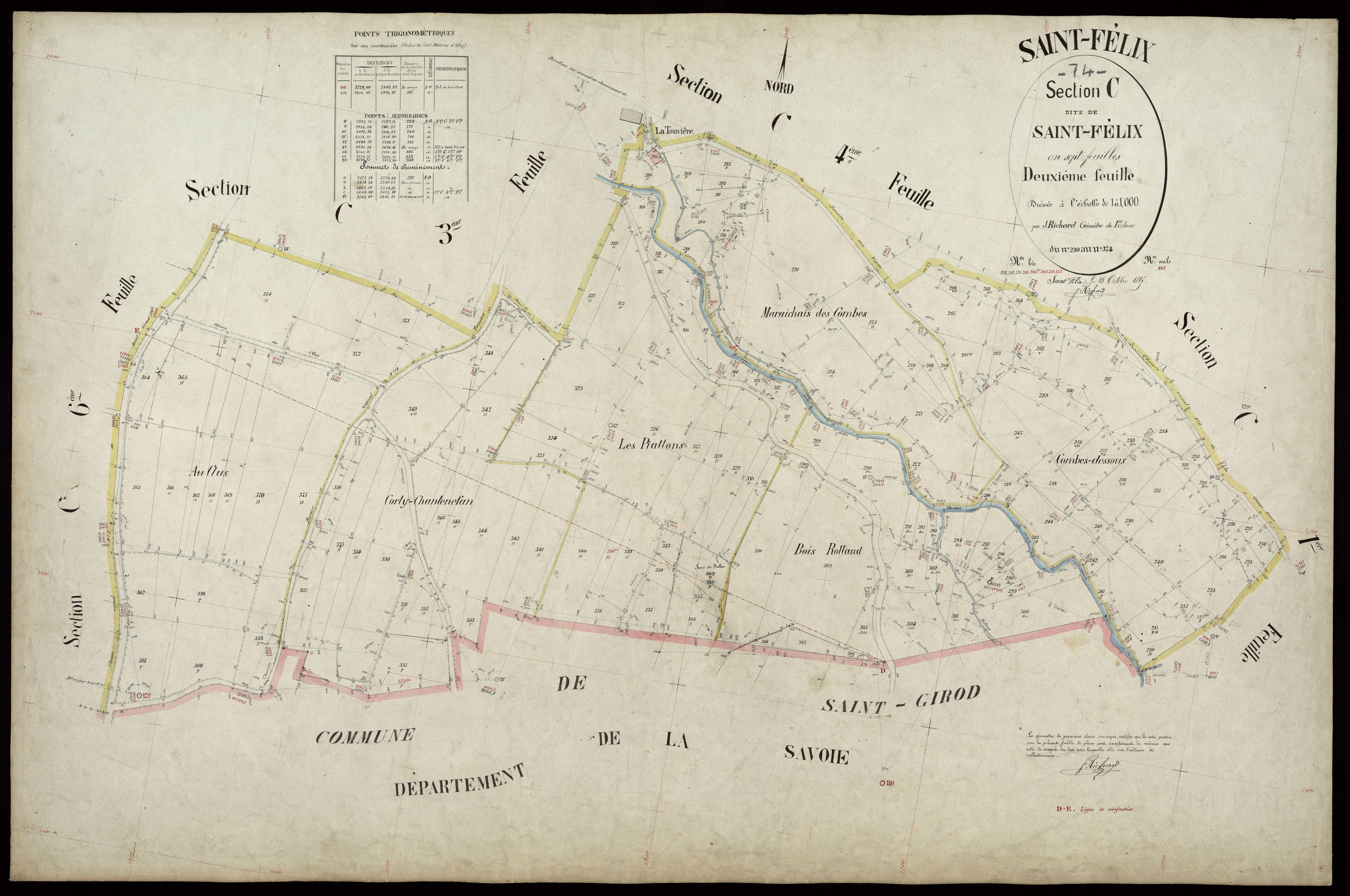 3 P 3 7376 - Feuille n° 3, parcelles n° 375 à 527 - 15 octobre 1887
