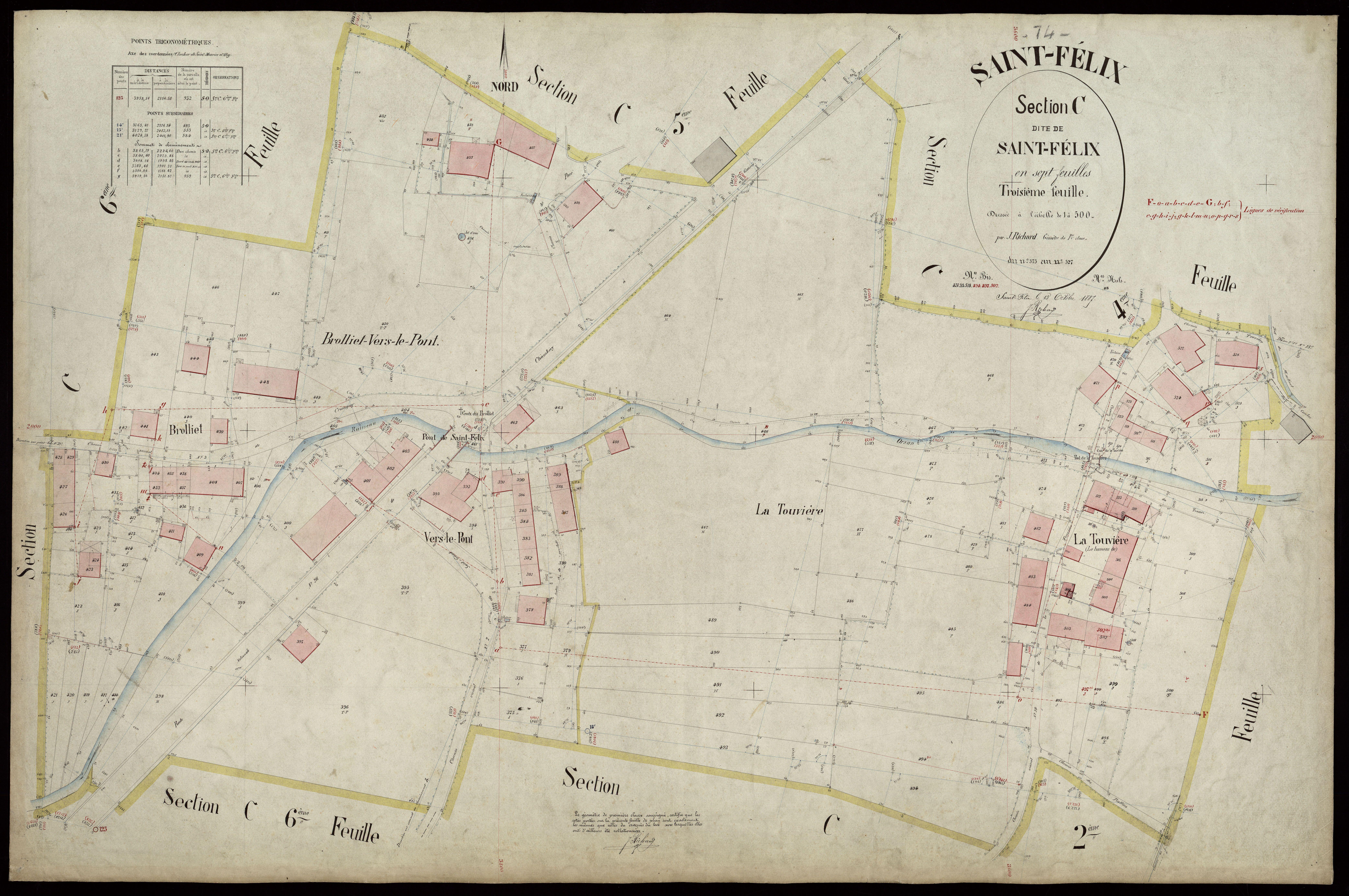 3 P 3 7377 - Feuille n° 4, parcelles n° 528 à 637 - 15 octobre 1887
