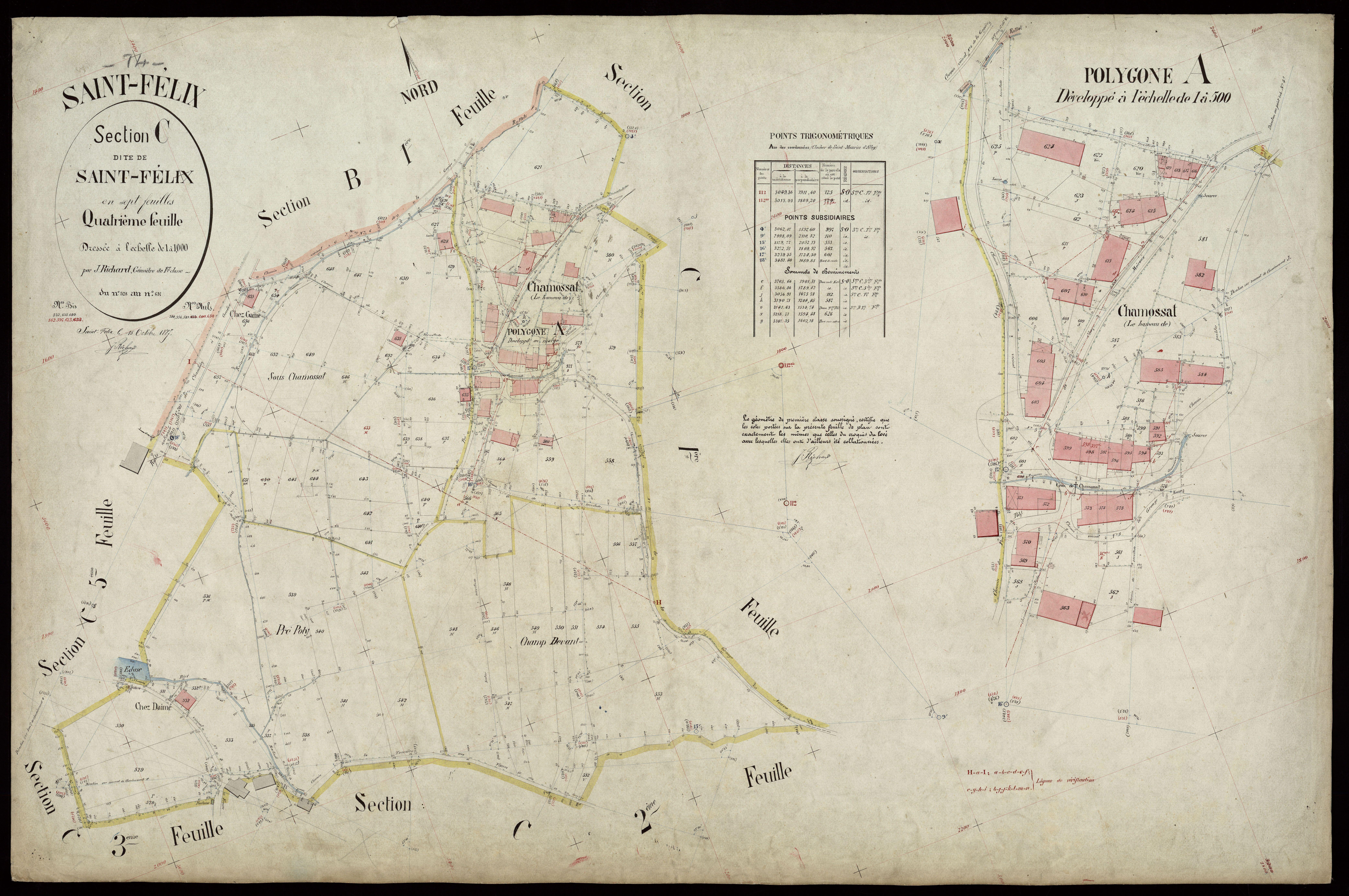 3 P 3 7378 - Feuille n° 5, parcelles n° 638 à 837 - 15 octobre 1887