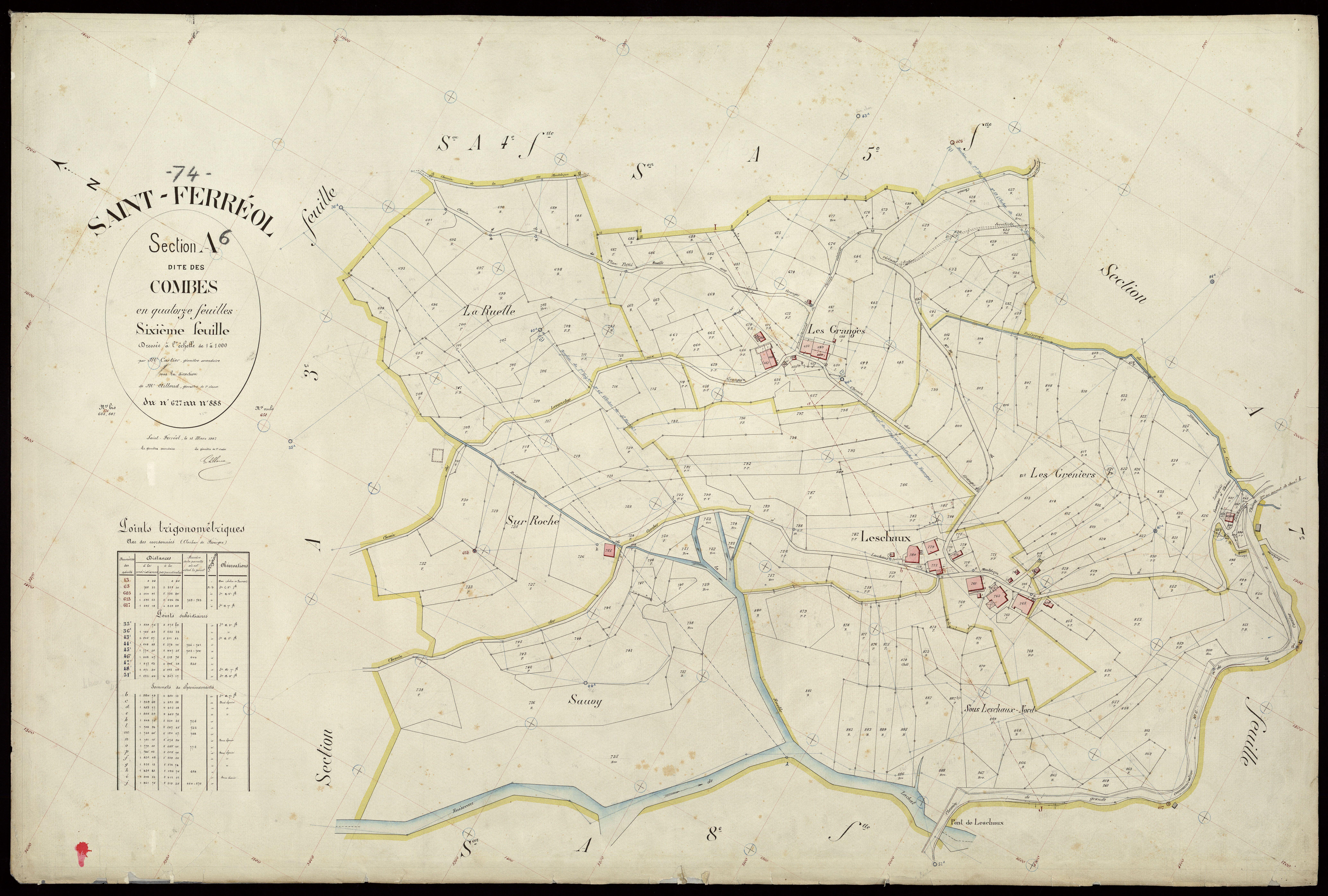 3 P 3 7389 - Feuille n° 7, parcelles n° 889 à 1026 - 15 mars 1907