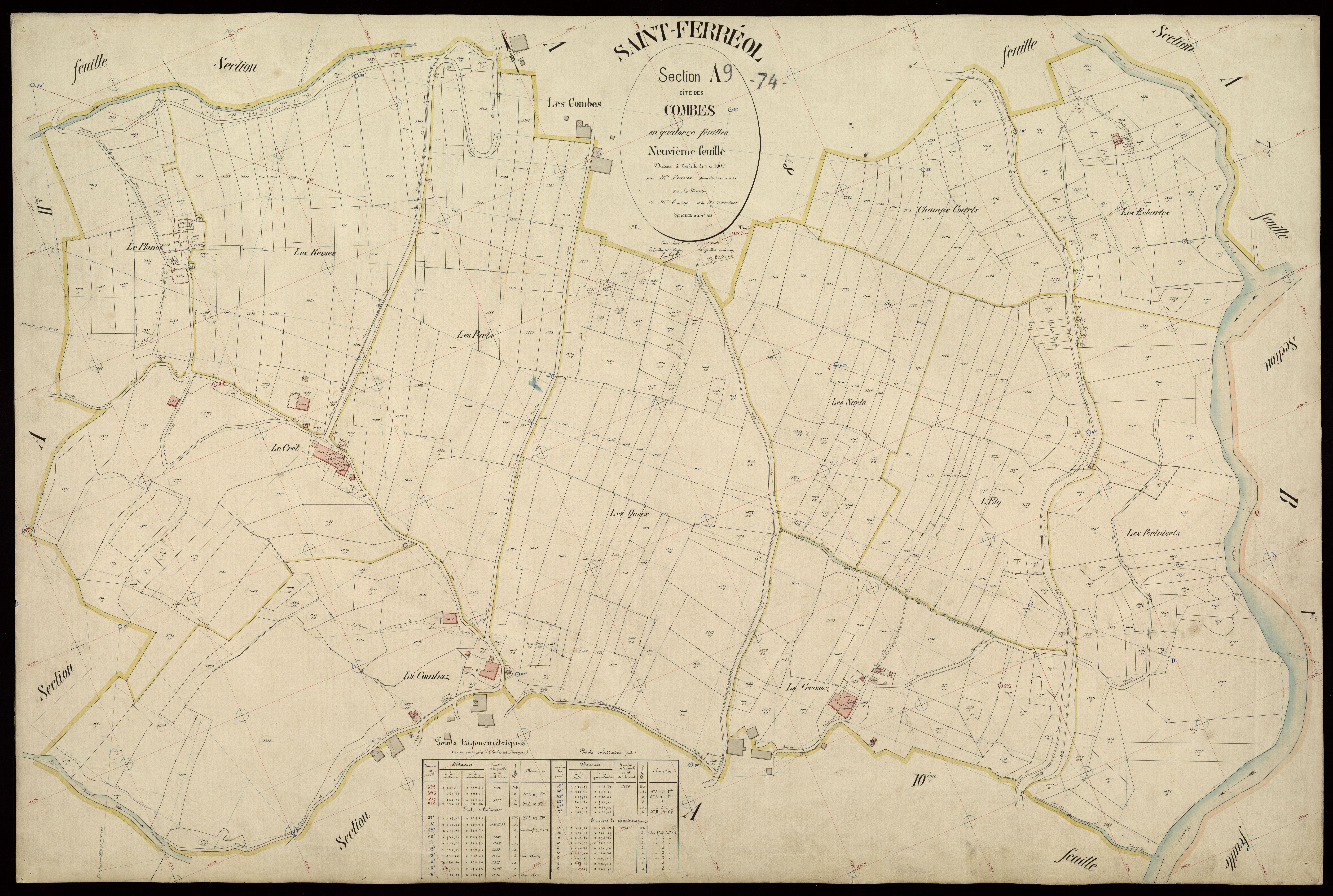 3 P 3 7392 - Feuille n° 10, parcelles n° 1883 à 2190 - 25 janvier 1907