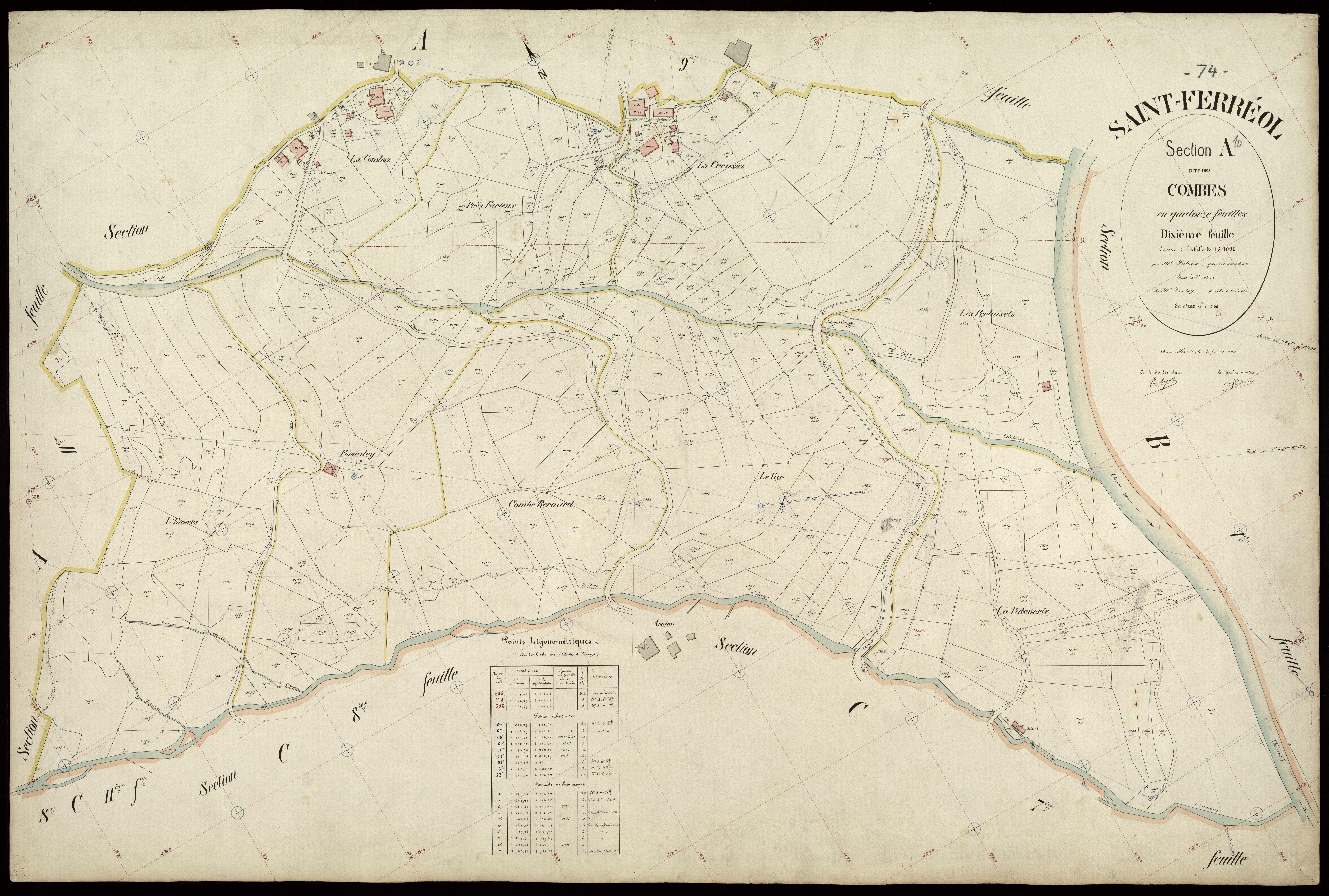 3 P 3 7393 - Feuille n° 11, parcelles n° 2191 à 2321 - 25 janvier 1907