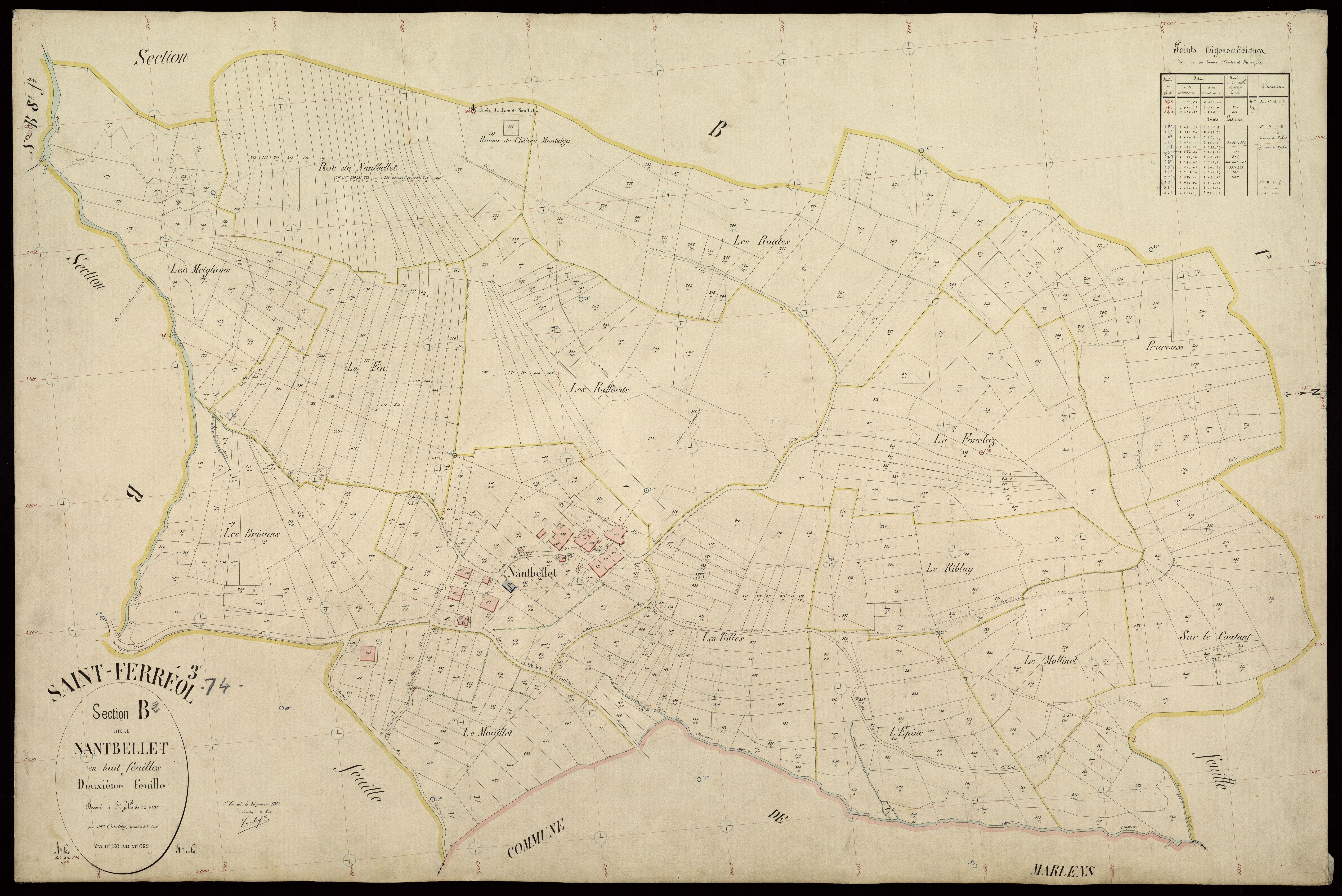3 P 3 7399 - Feuille n° 3, parcelles n° 670 à 892 - 25 janvier 1907