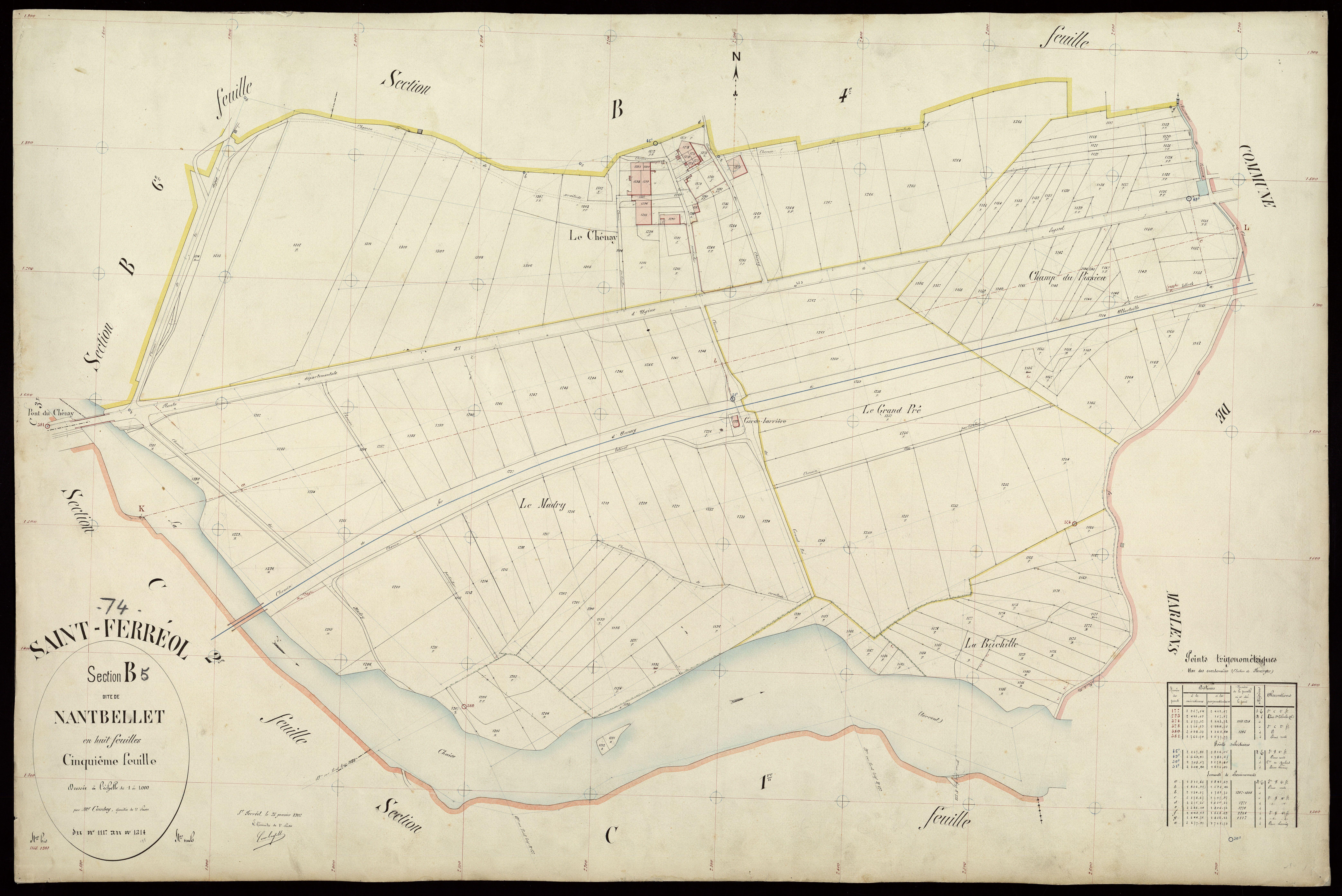 3 P 3 7402 - Feuille n° 6, parcelles n° 1315 à 1425 - 25 janvier 1907