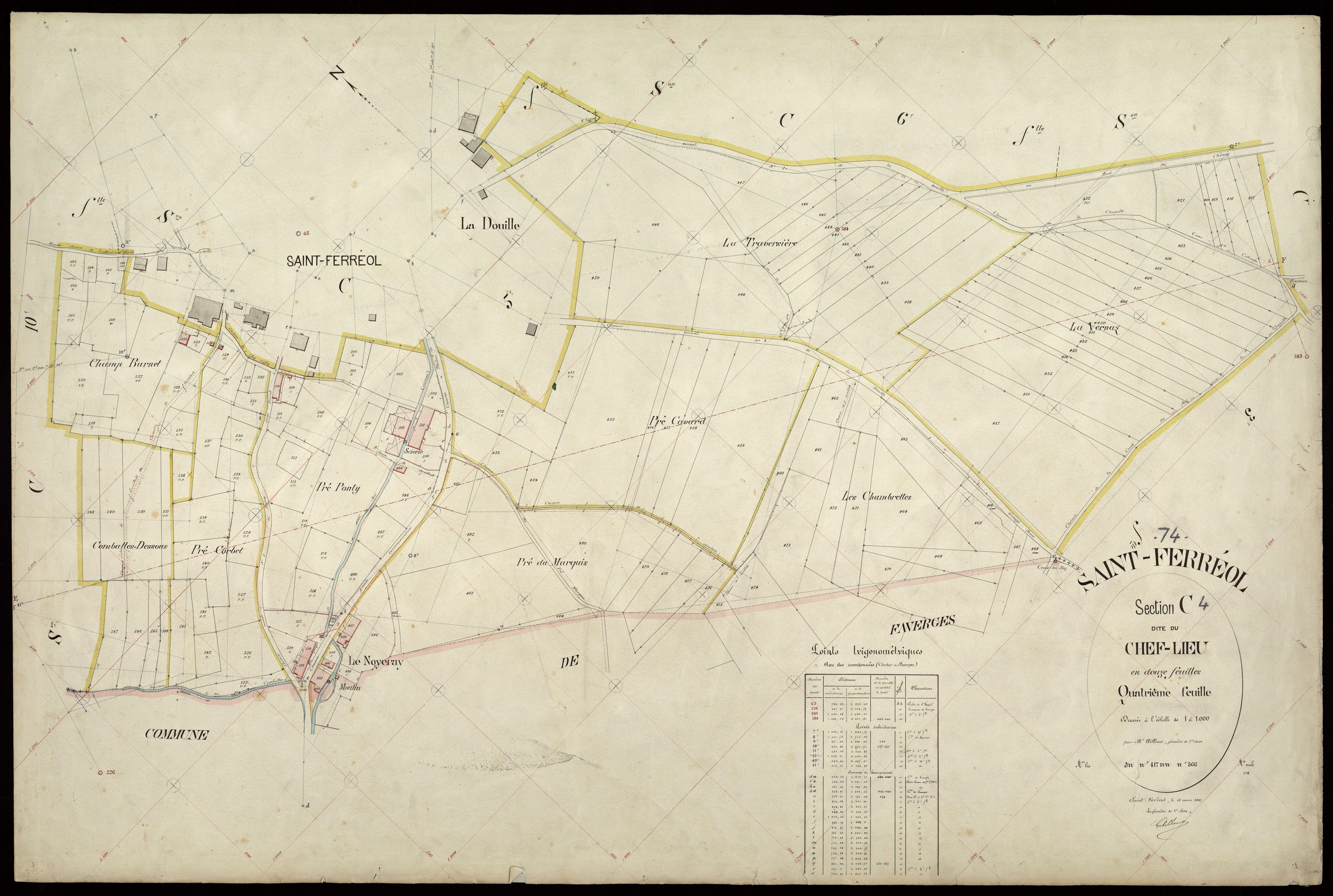 3 P 3 7409 - Feuille n° 5, parcelles n° 567 à 819 - 15 mars 1907