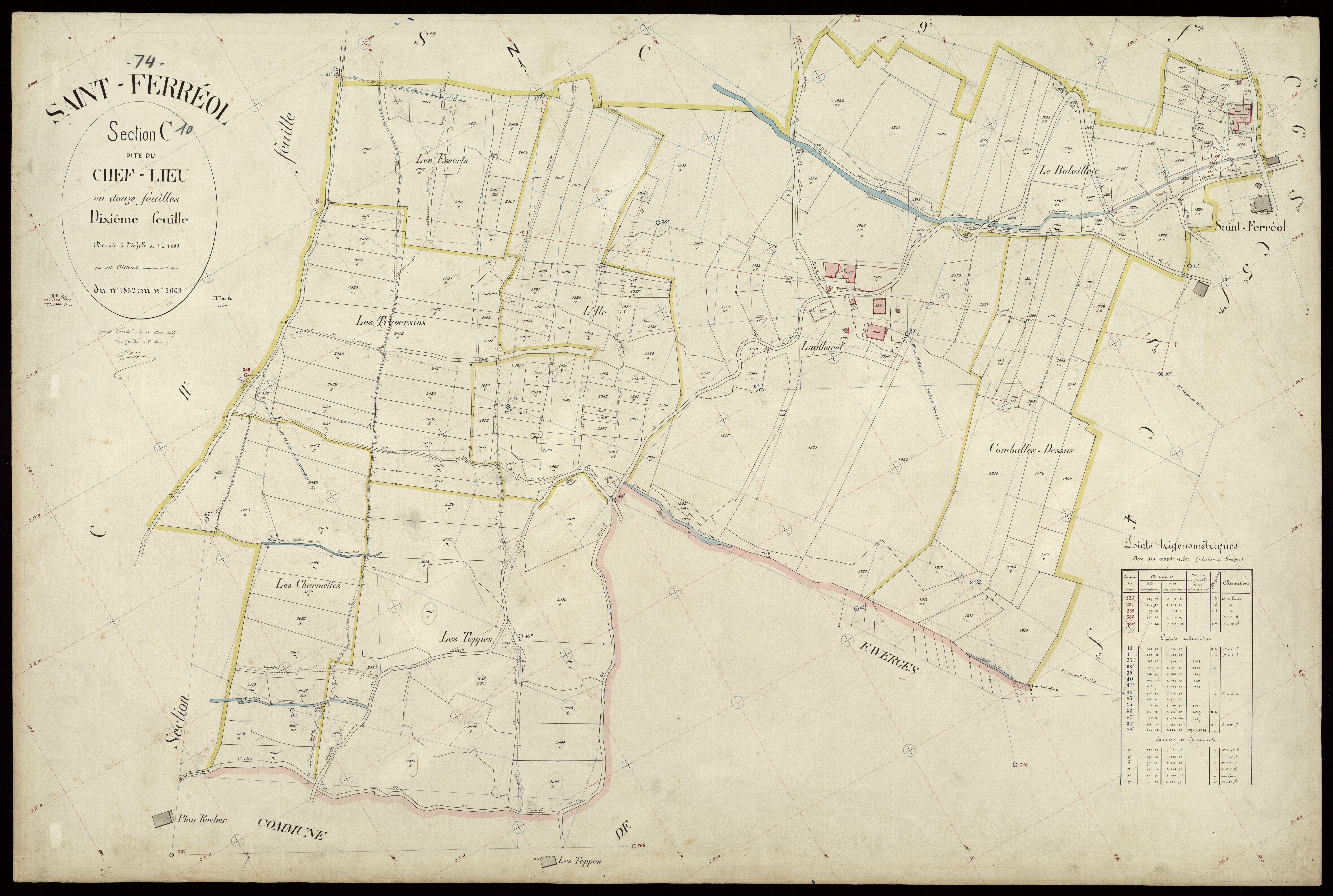 3 P 3 7415 - Feuille n° 11, parcelles n° 2070 à 2221 - 15 mars 1907