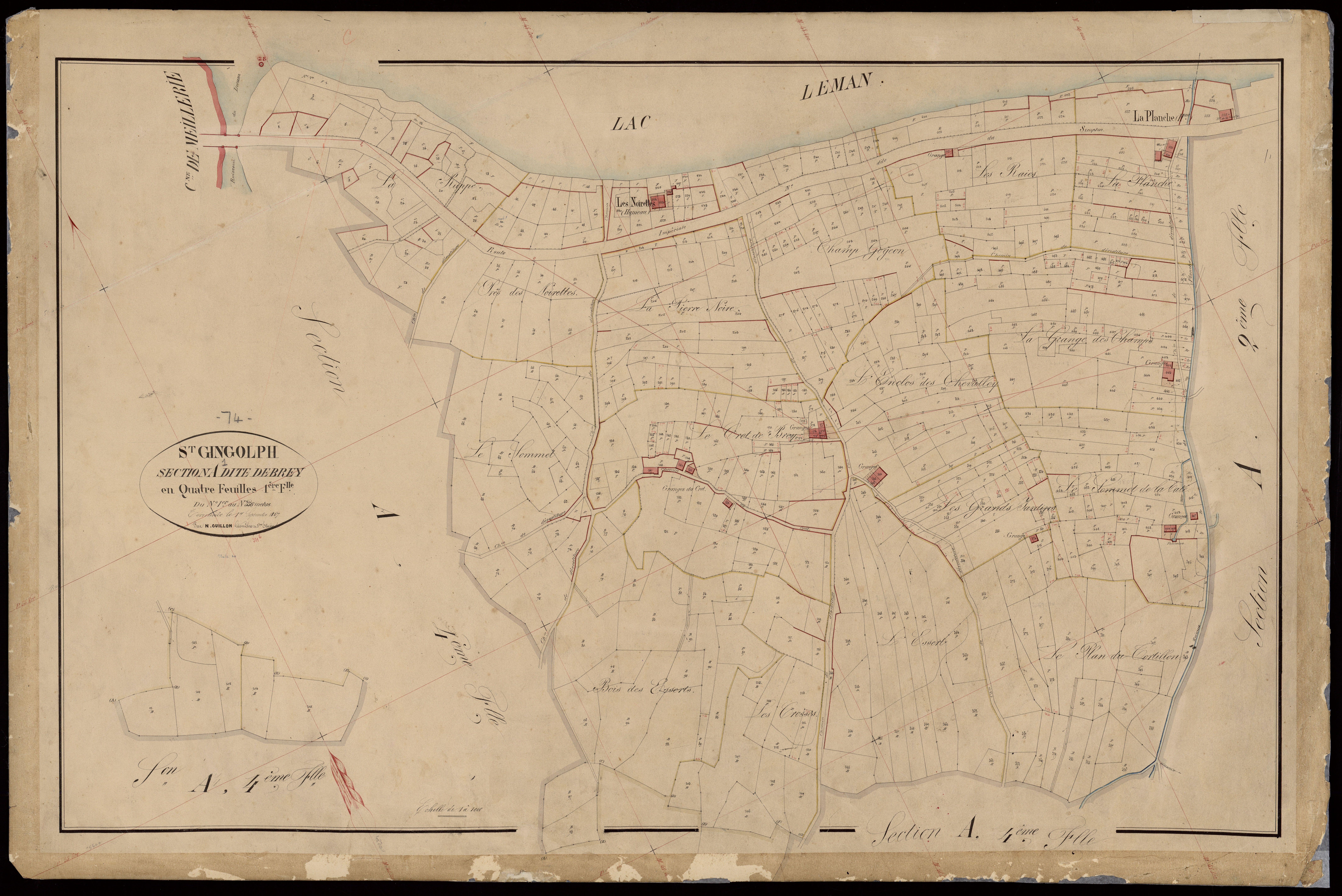 3 P 3 7529 - Feuille n° 1 bis, parcelles n° 1566 à 1813 et 1878 à 1913 -