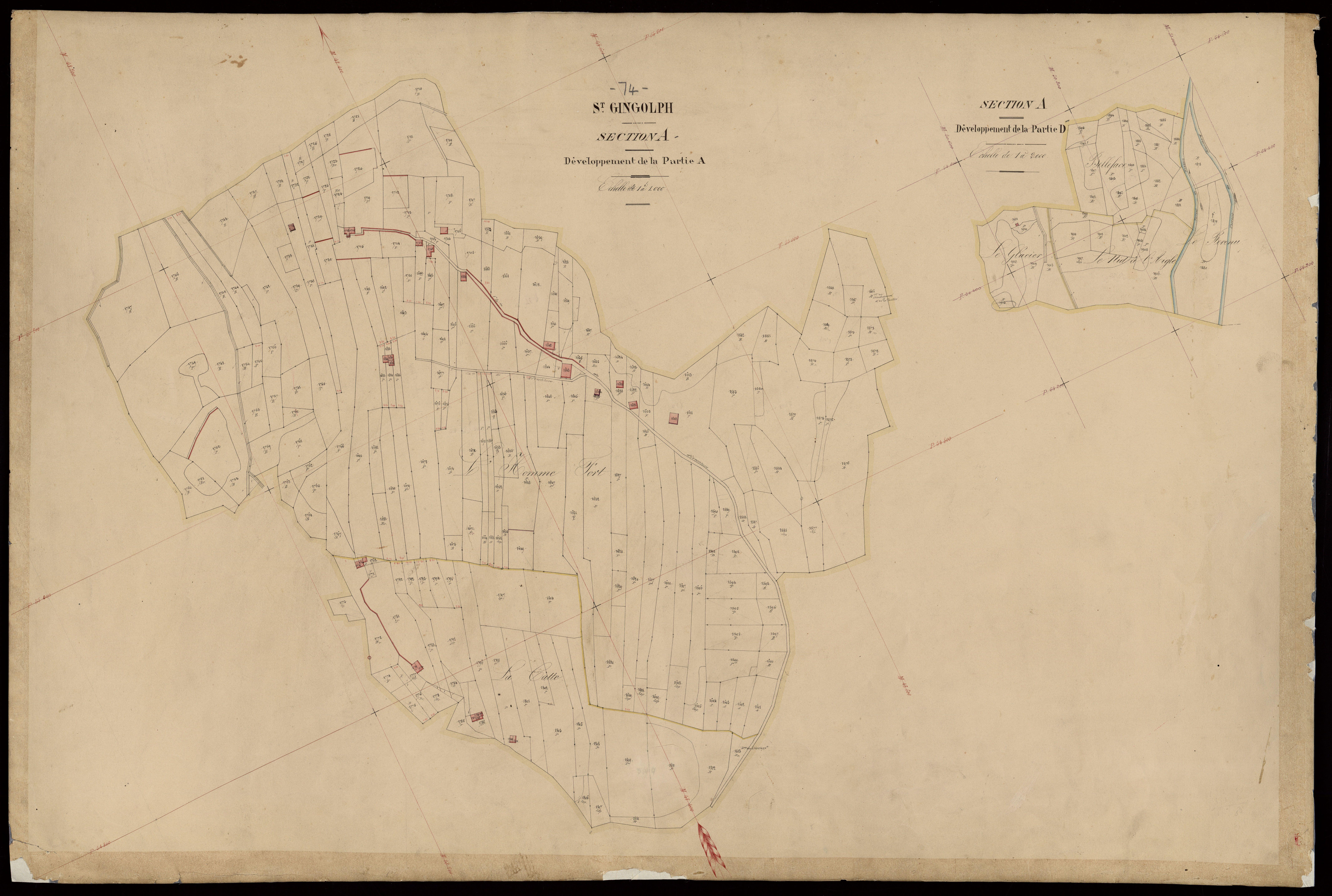 3 P 3 7530 - Feuille n° 2, parcelles n° 557 à 1202 - 1er septembre 1867