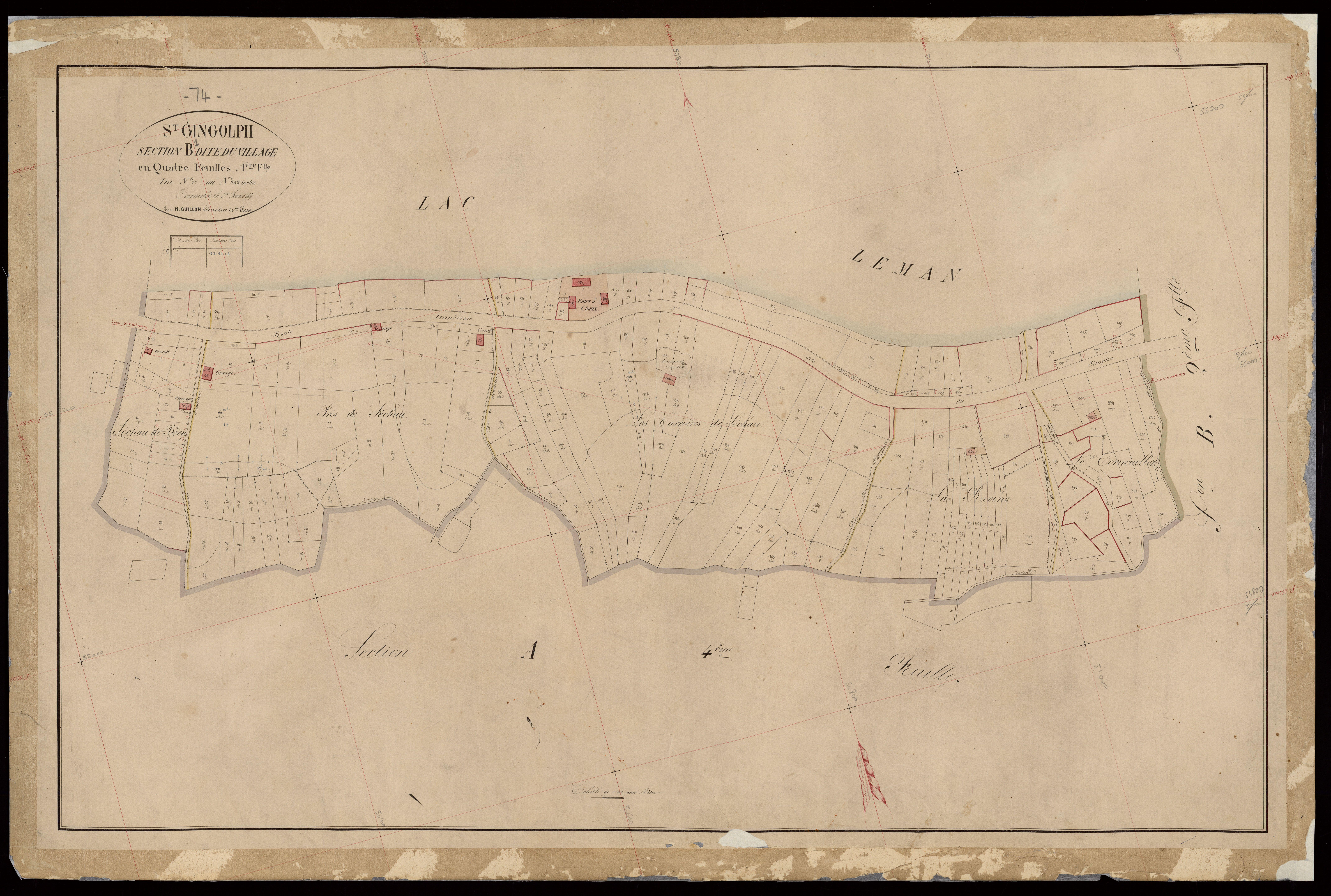 3 P 3 7534 - Feuille n° 2, parcelles n° 234 à 1484 - 1er septembre 1867