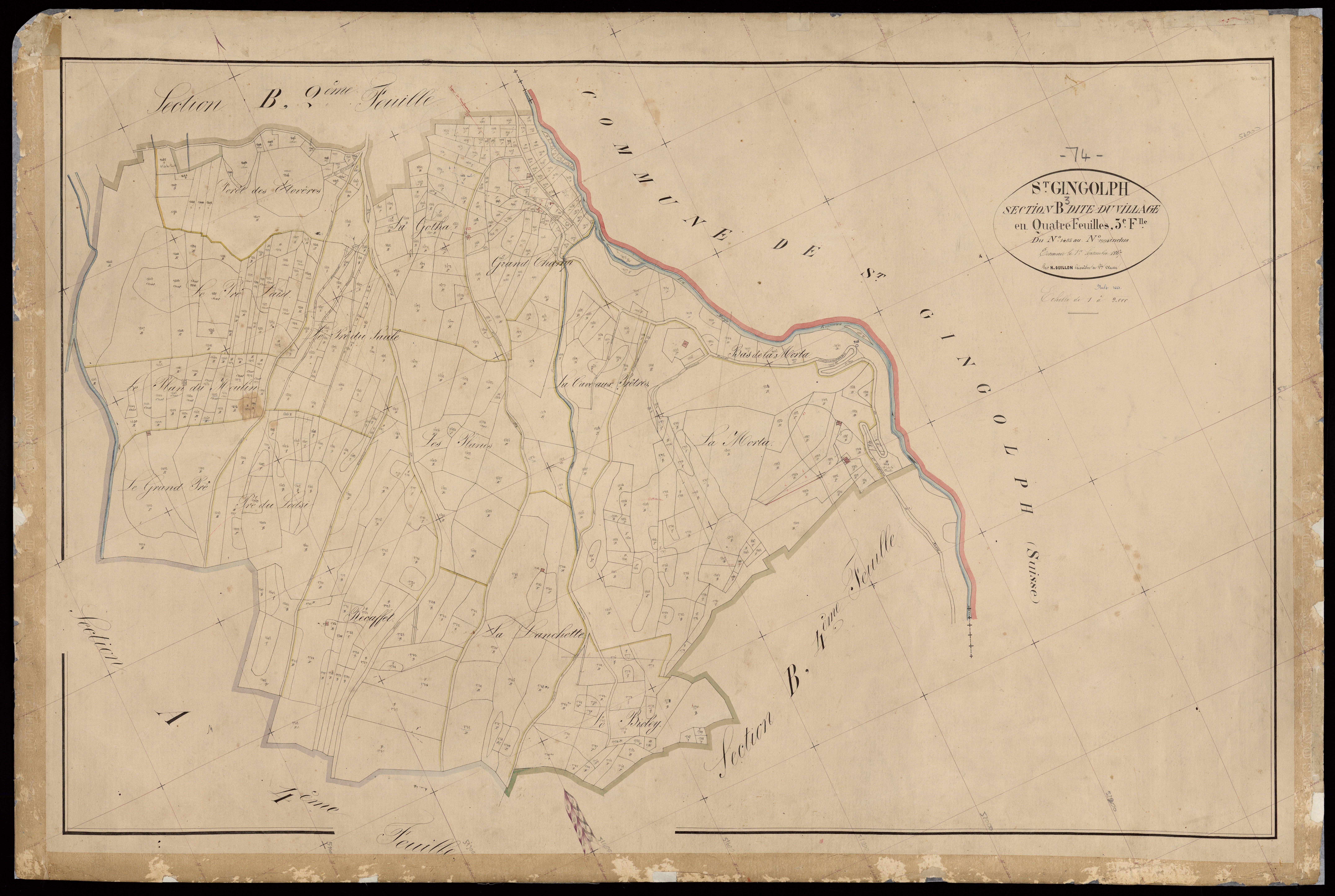 3 P 3 7536 - Feuille n° 4, parcelles n° 1995 à 2361 - 1er septembre 1867