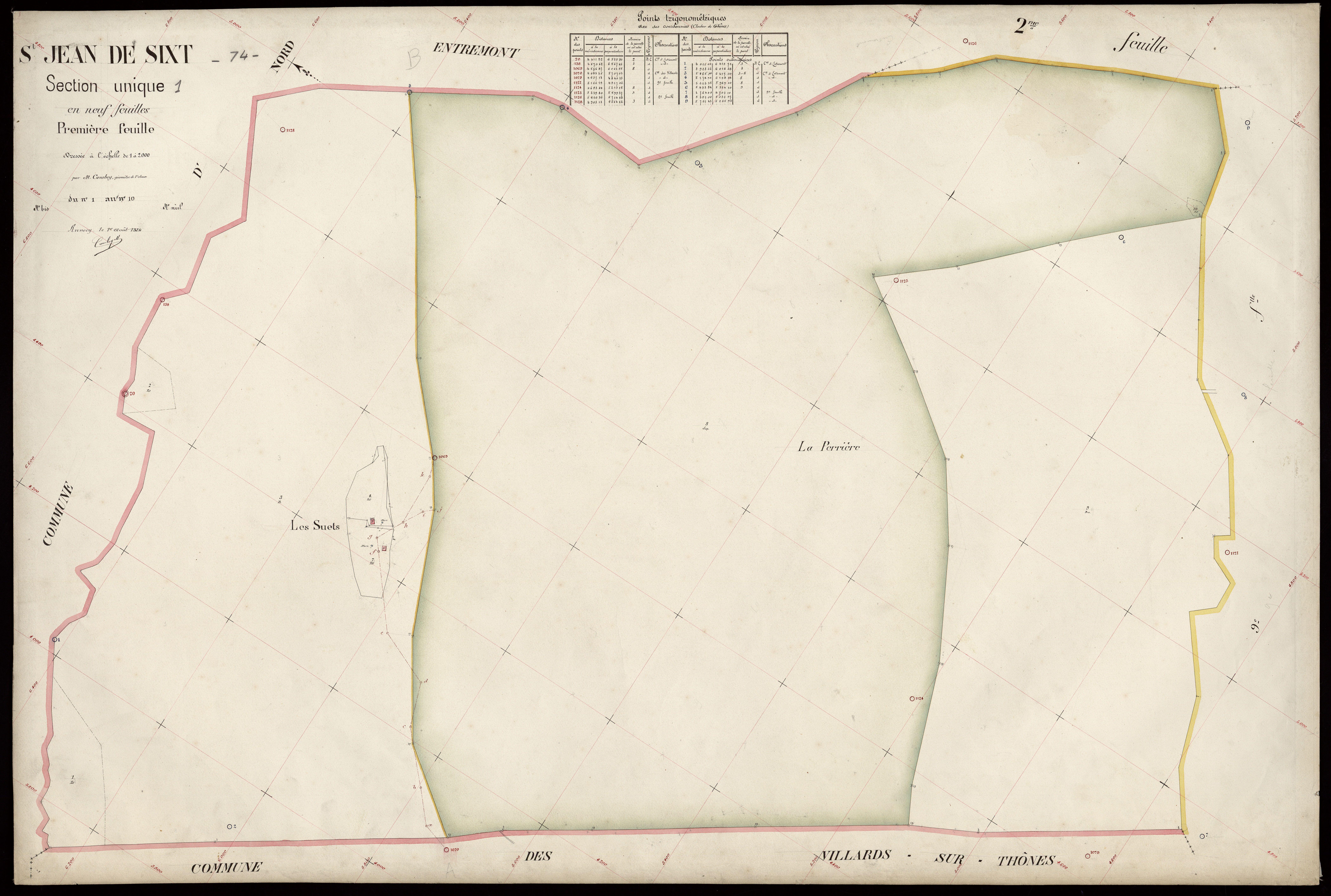 3 P 3 7592 - Feuille n° 2, parcelles n° 11 à 278 - 1er août 1924